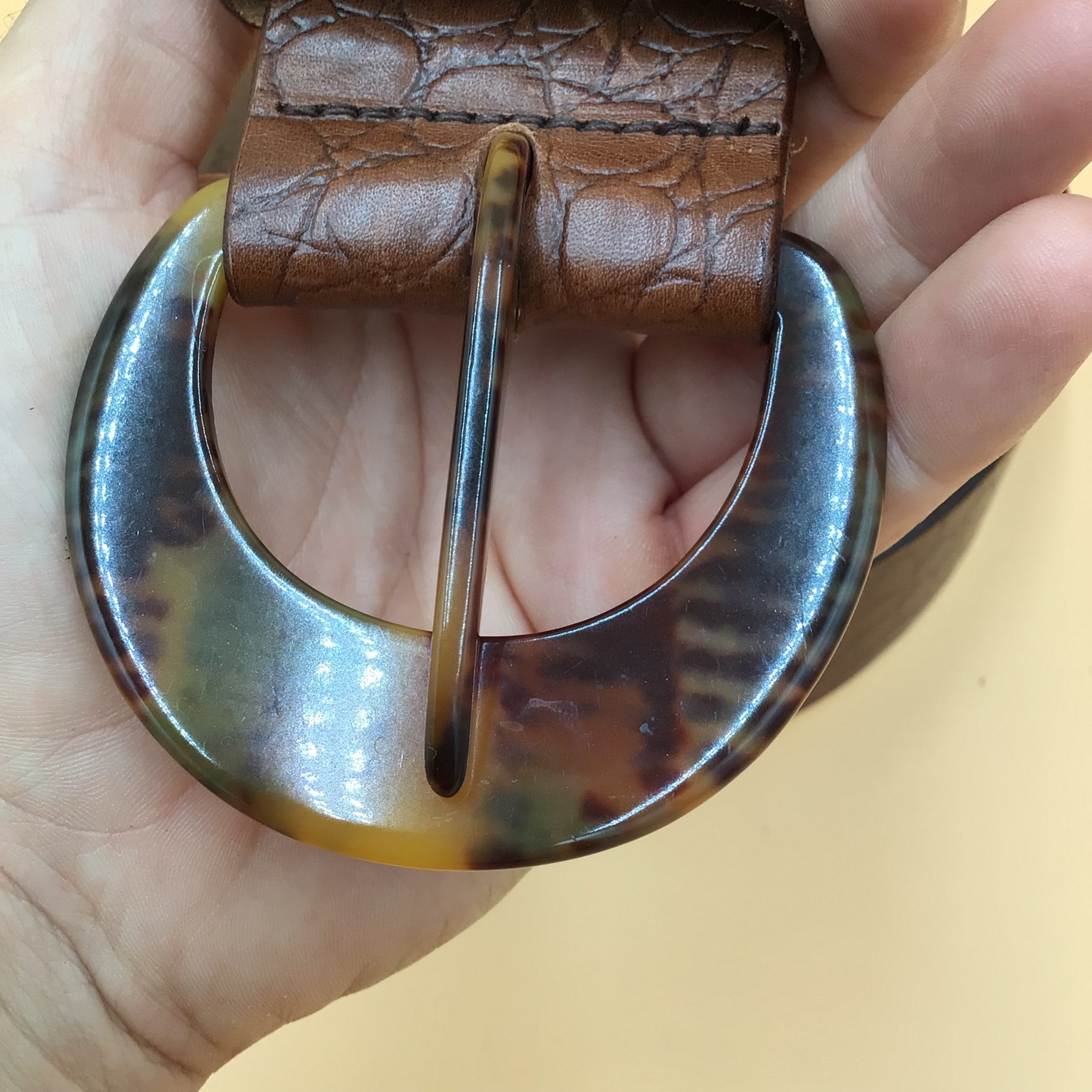Cintura in Pelle marrone Sisley Vintage anni 90 made in Italy image 3