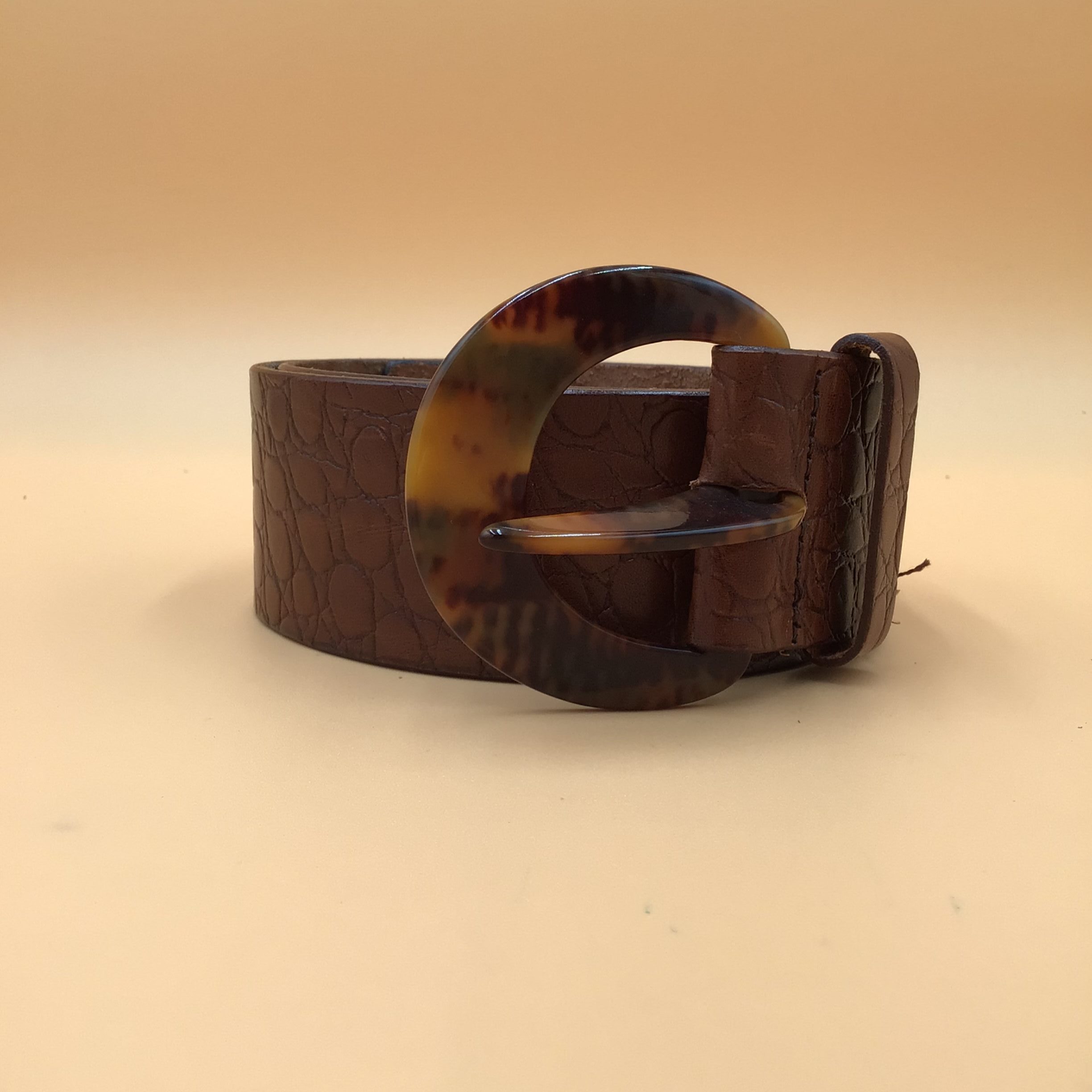 Cintura in Pelle marrone Sisley Vintage anni 90 made in Italy image 4