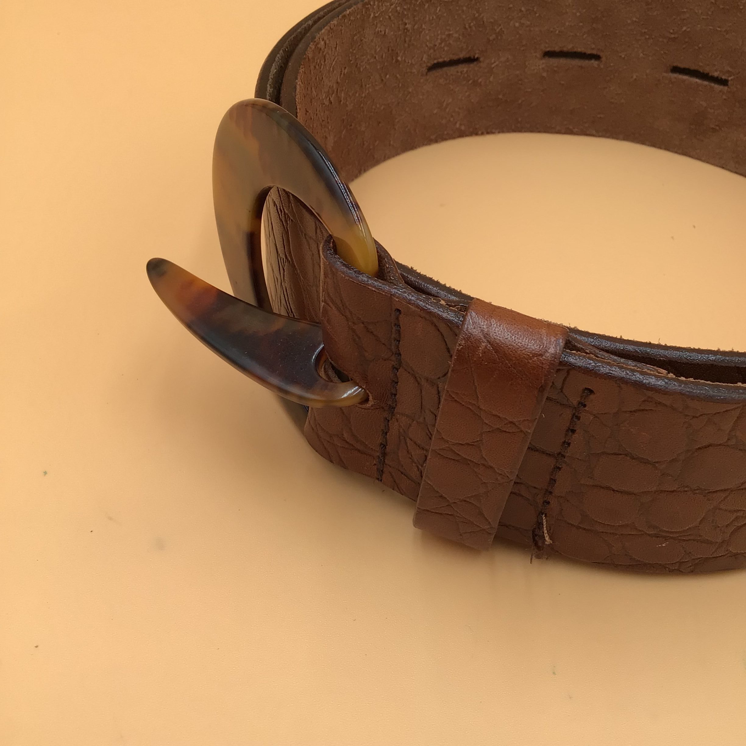 Cintura in Pelle marrone Sisley Vintage anni 90 made in Italy image 5