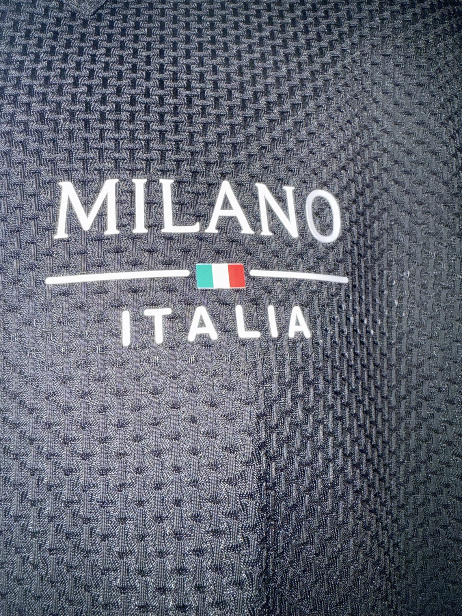 Milano Black & Orange Polo Shirt XL Waffle Knit Buttons image 2