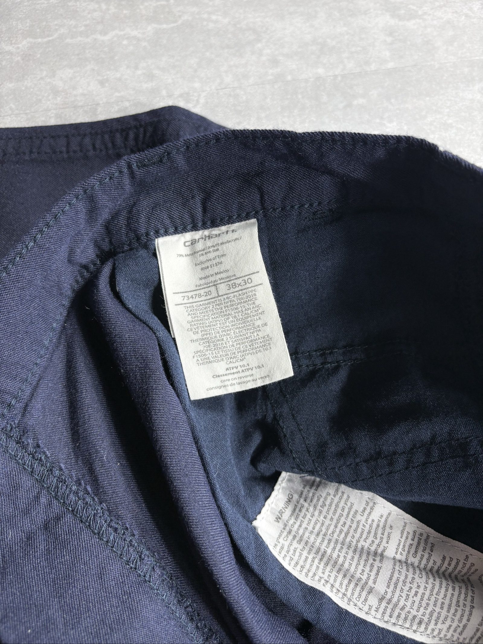 Carhartt Navy Blue Workwear FireGuard Trousers W38 image 7