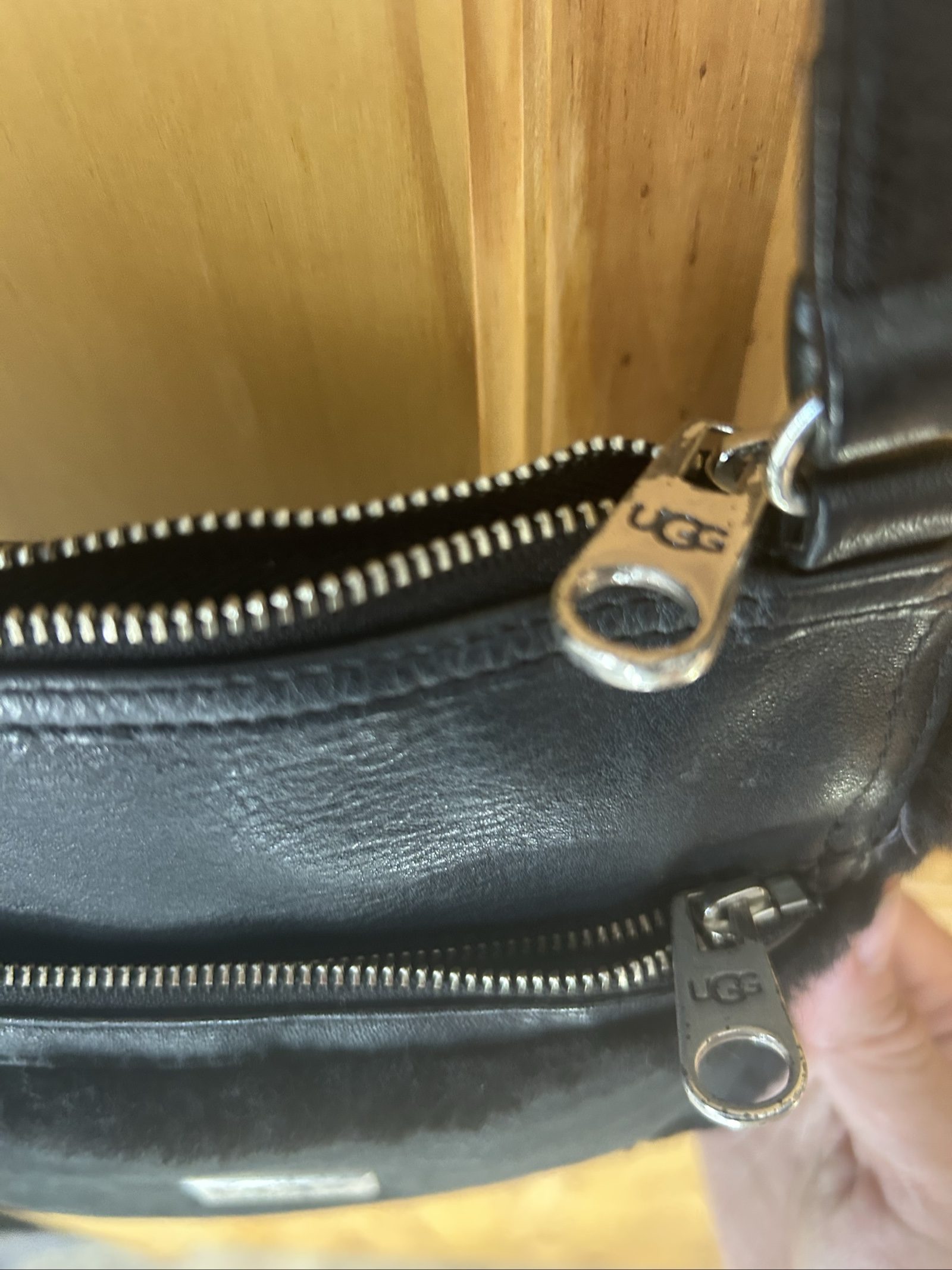 UGG Black Suede & Shearling Crossbody Bag image 2
