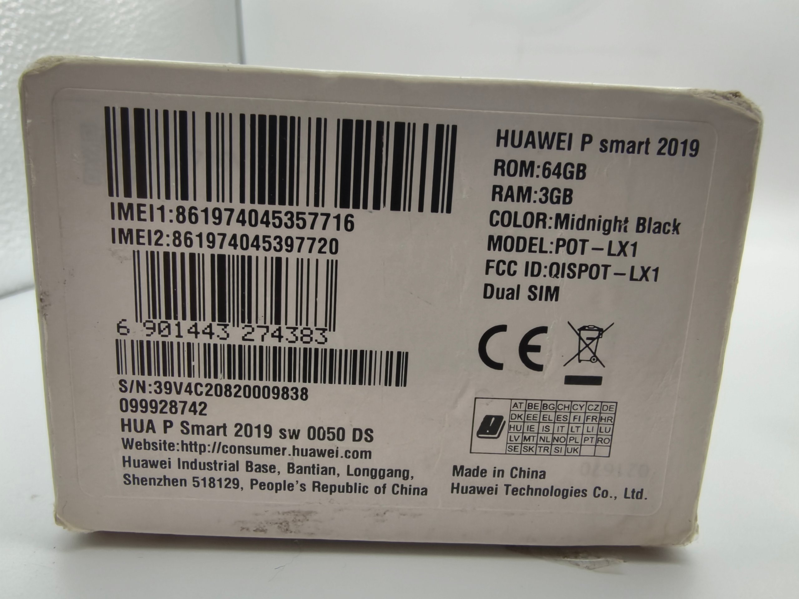 Smartphone Huawei P Smart 2019 64GB 3GB Dual SIM Midnight Black Scatola image 6