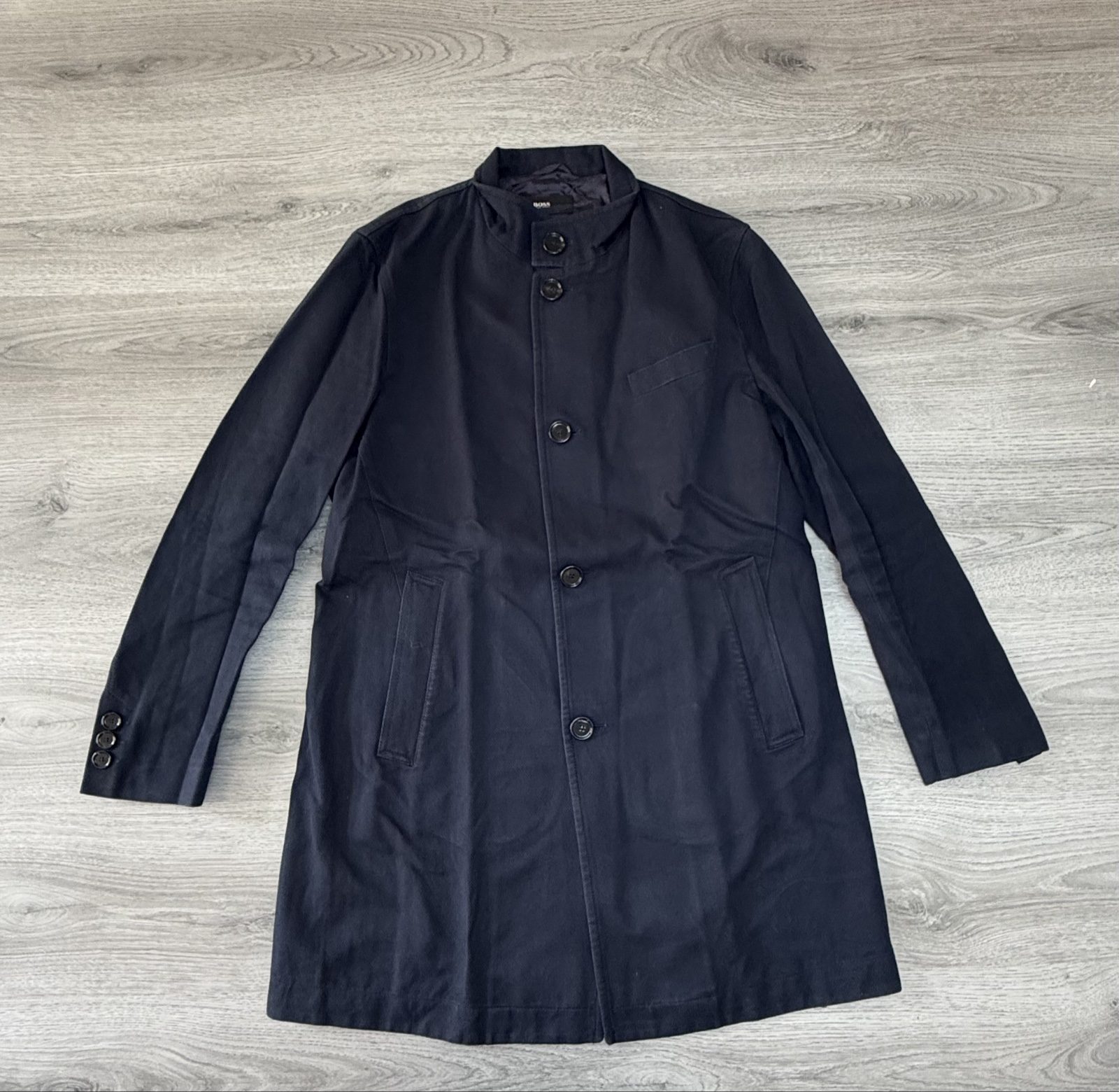 HUGO BOSS Navy Water-Repellent Fabric Coat possible Medium