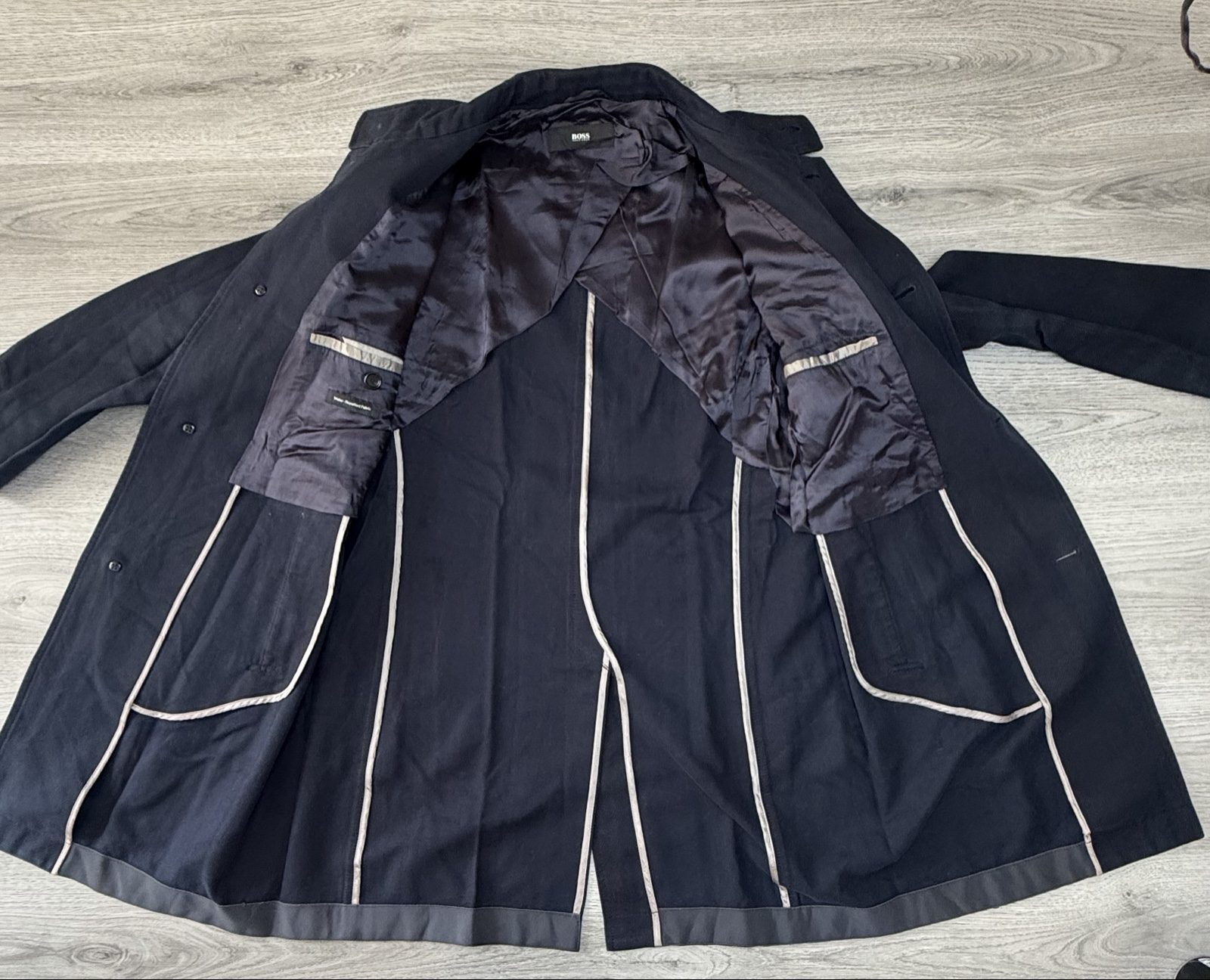 HUGO BOSS Navy Water-Repellent Fabric Coat possible Medium image 4