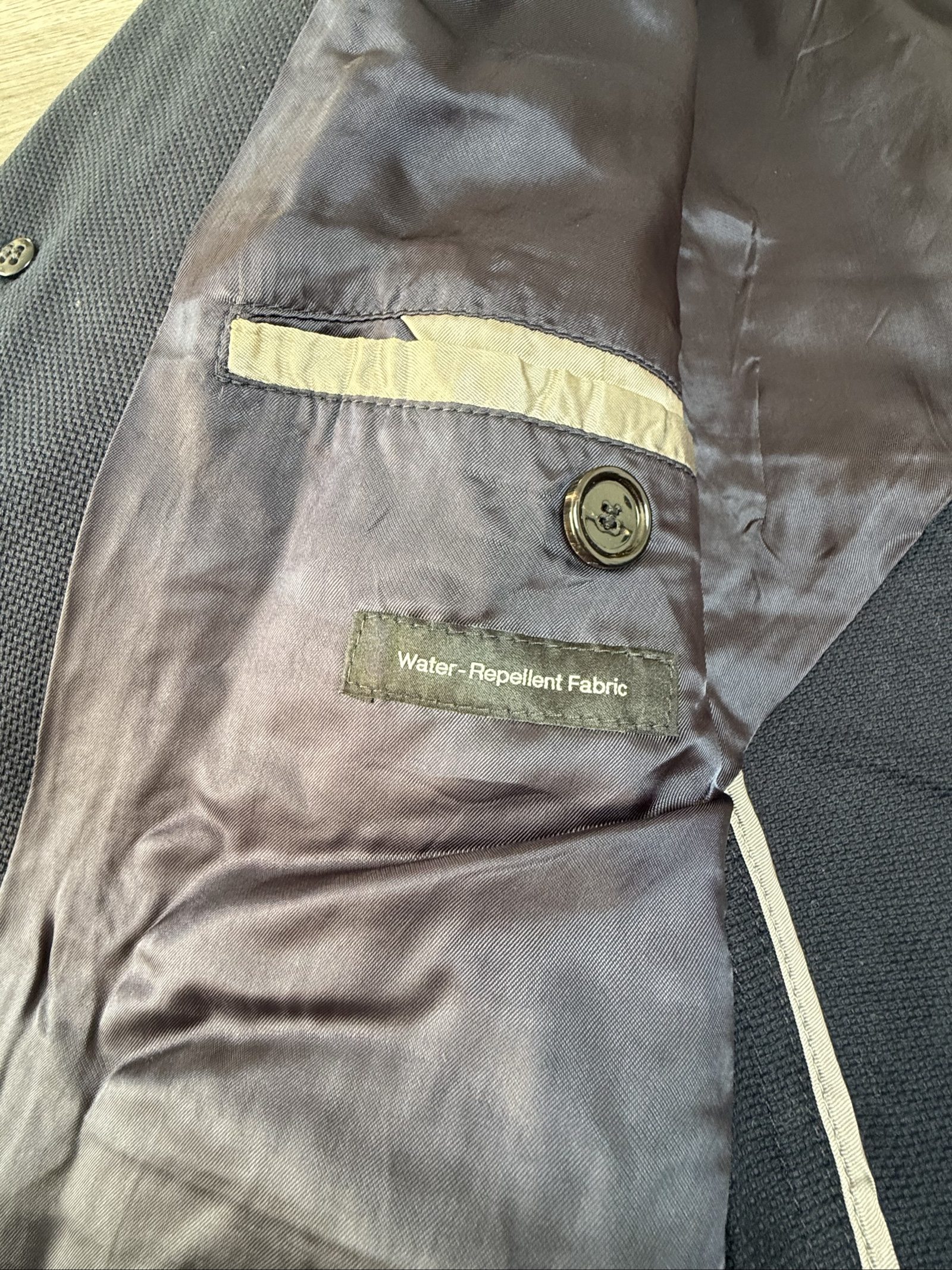 HUGO BOSS Navy Water-Repellent Fabric Coat possible Medium image 5