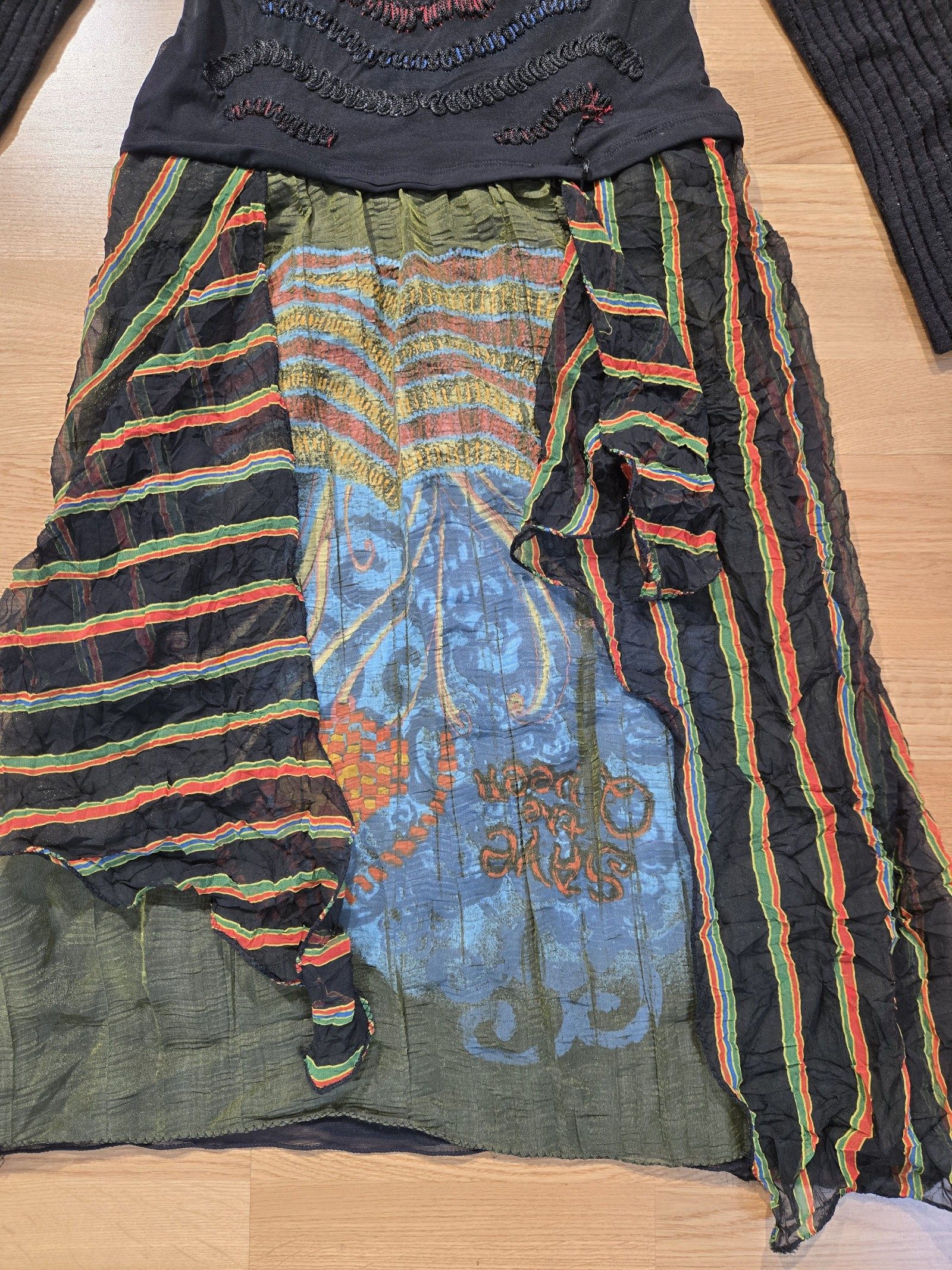 Save the Queen Womens Black Patchwork Long Dress Size L image 3