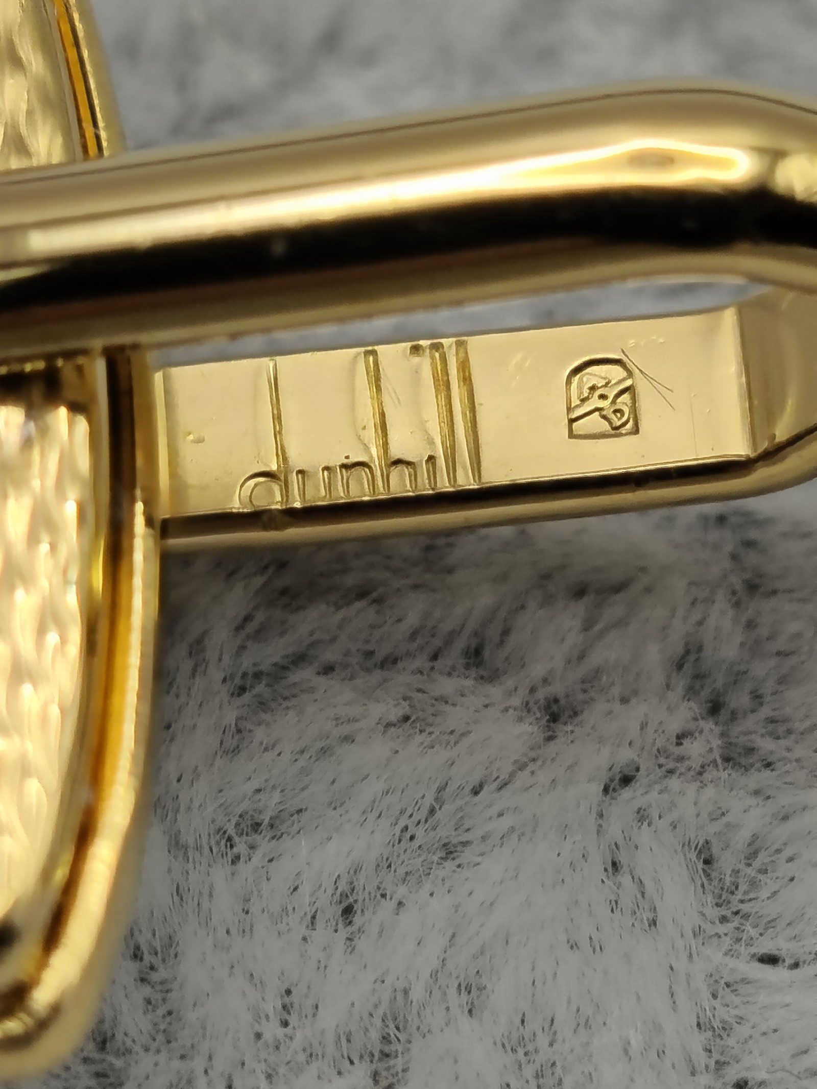 Dunhill Gold Plated Tie Clip & Oval Cufflinks Set image 10
