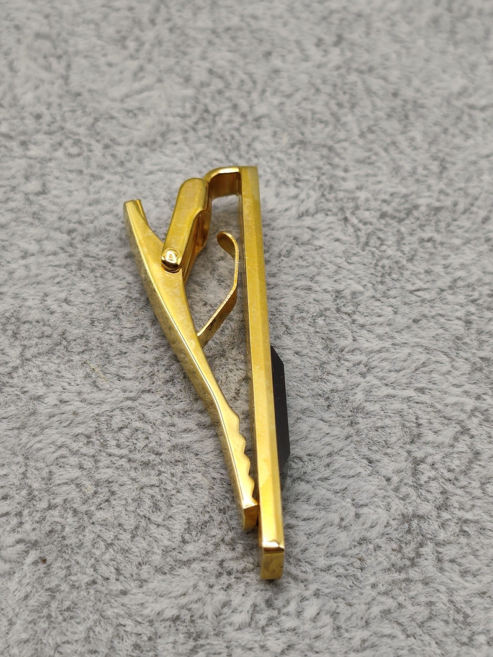 Celine Black & Gold Tie Clip with Signature Logo image 7