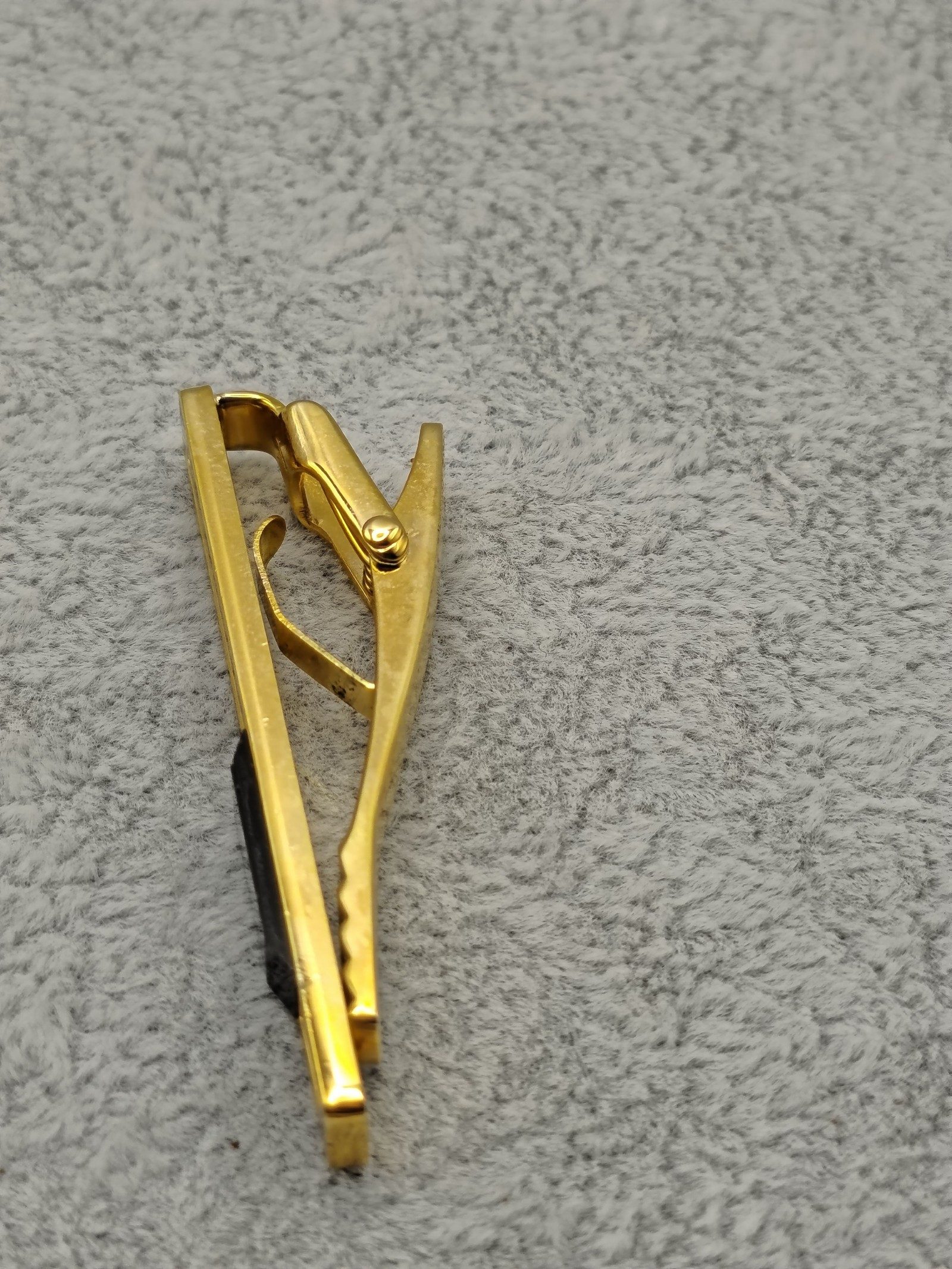 Celine Black & Gold Tie Clip with Signature Logo image 8