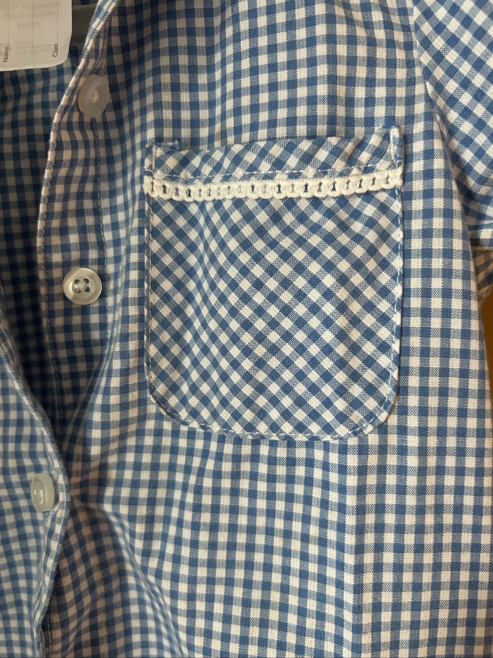 F&F Girls Blue & White Gingham Dress 5-6Y Cotton image 6