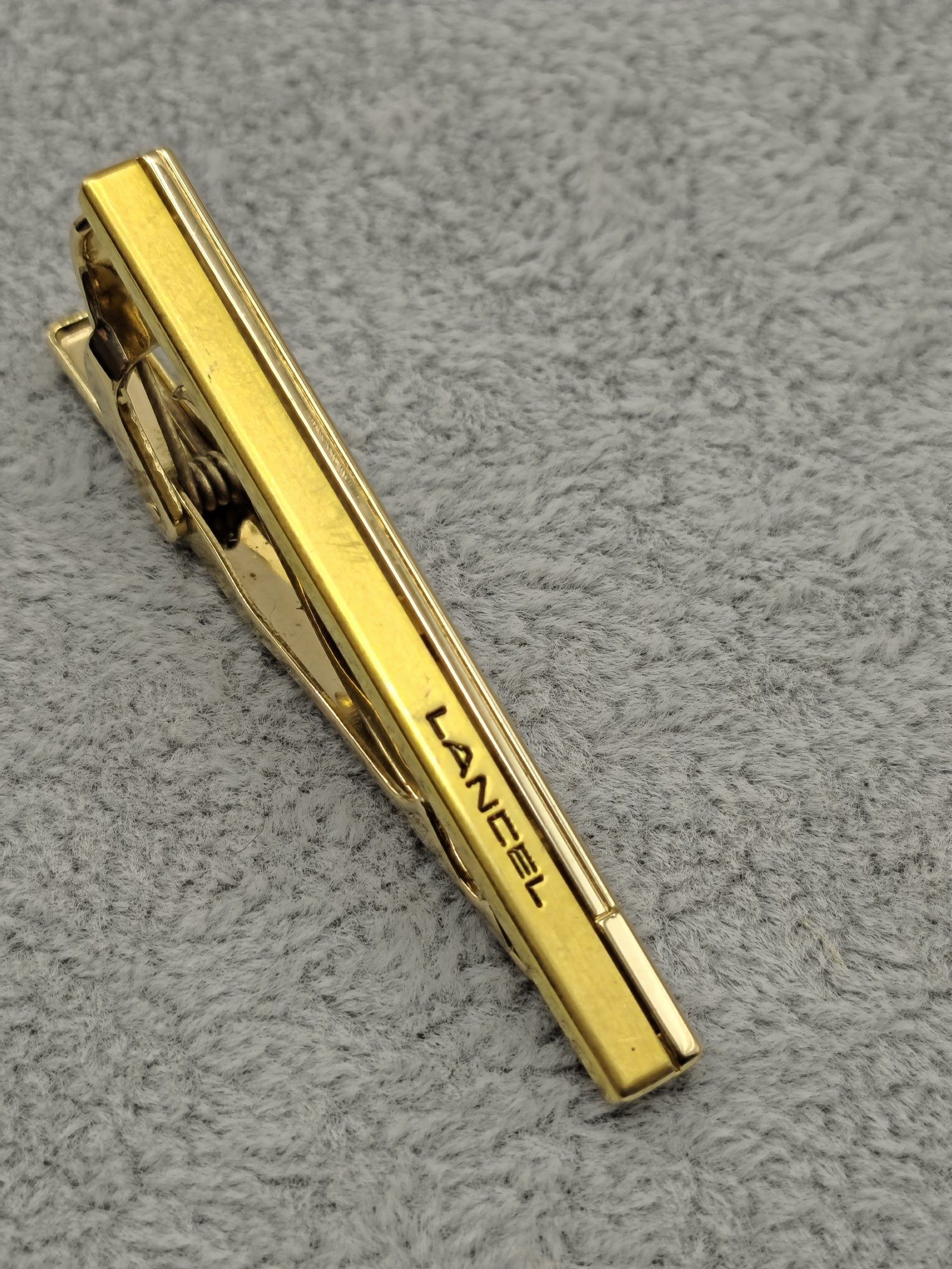 Lancel Gold Tone Tie Clip & Cufflinks Set Unisex image 4