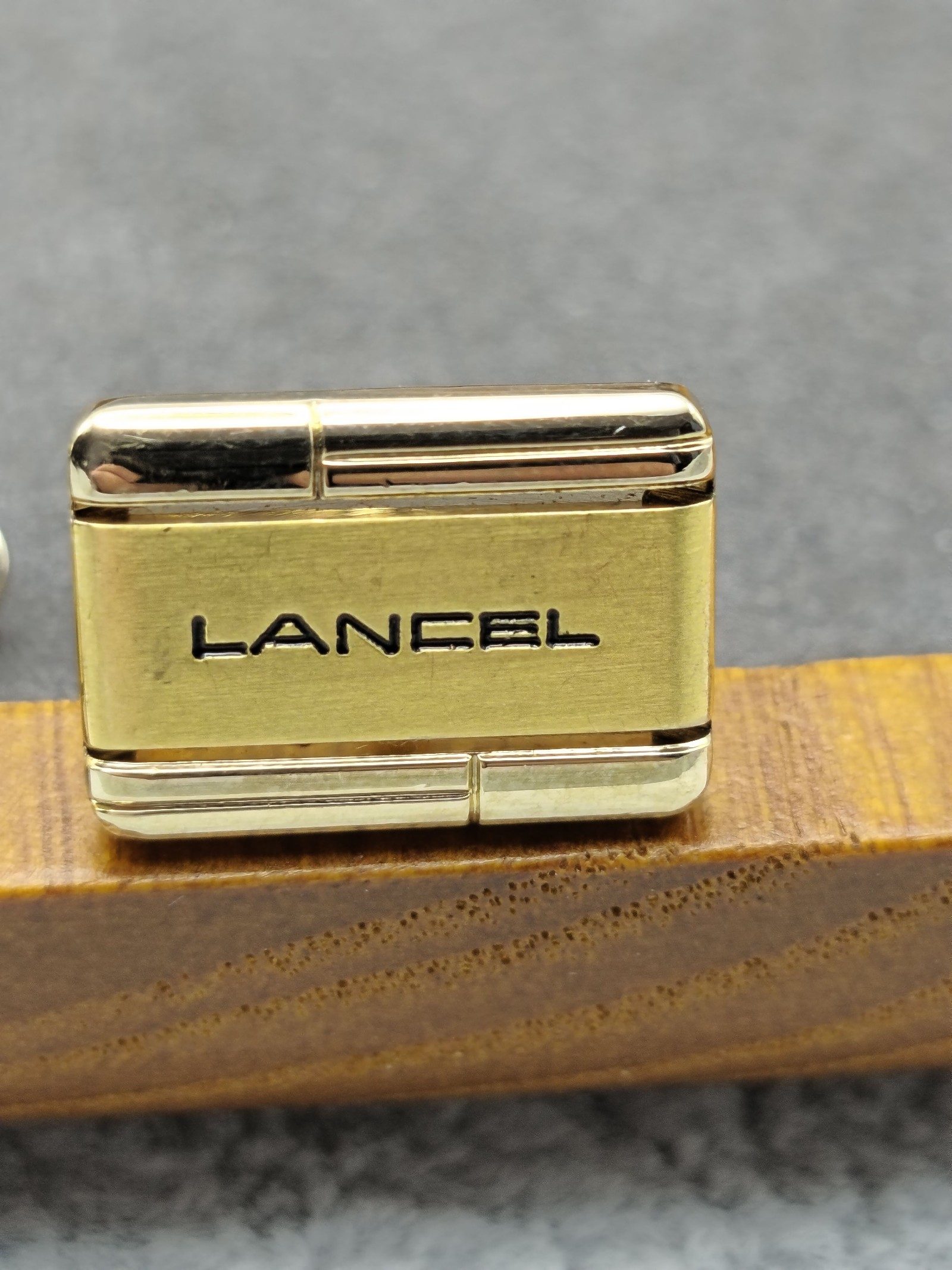 Lancel Gold Tone Tie Clip & Cufflinks Set Unisex image 6