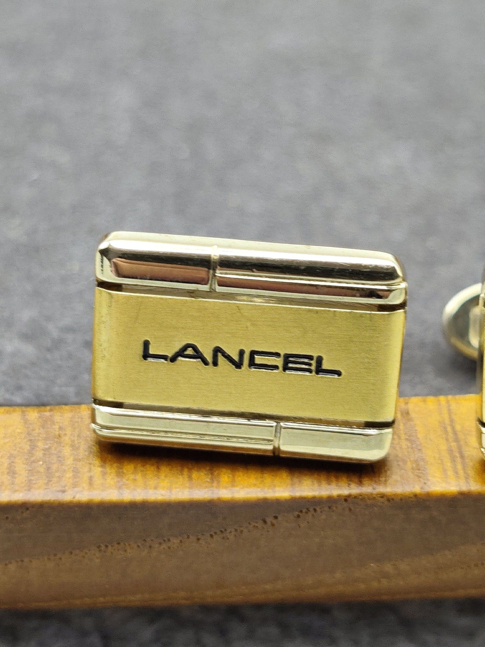 Lancel Gold Tone Tie Clip & Cufflinks Set Unisex image 7