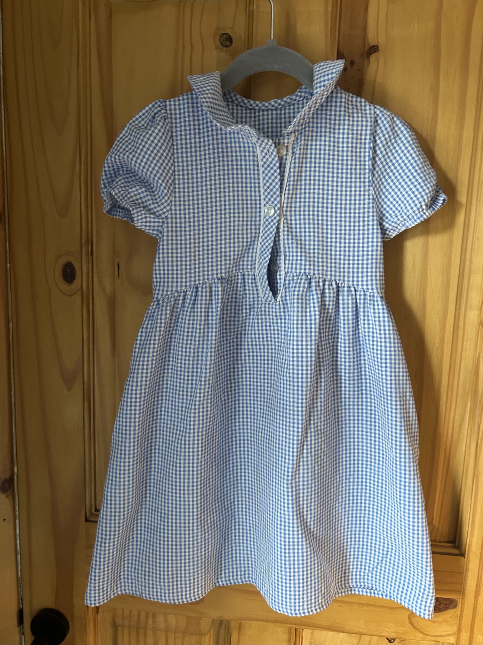 George Girls' Blue Gingham Dress 4-5 Years Puffed Sleeve