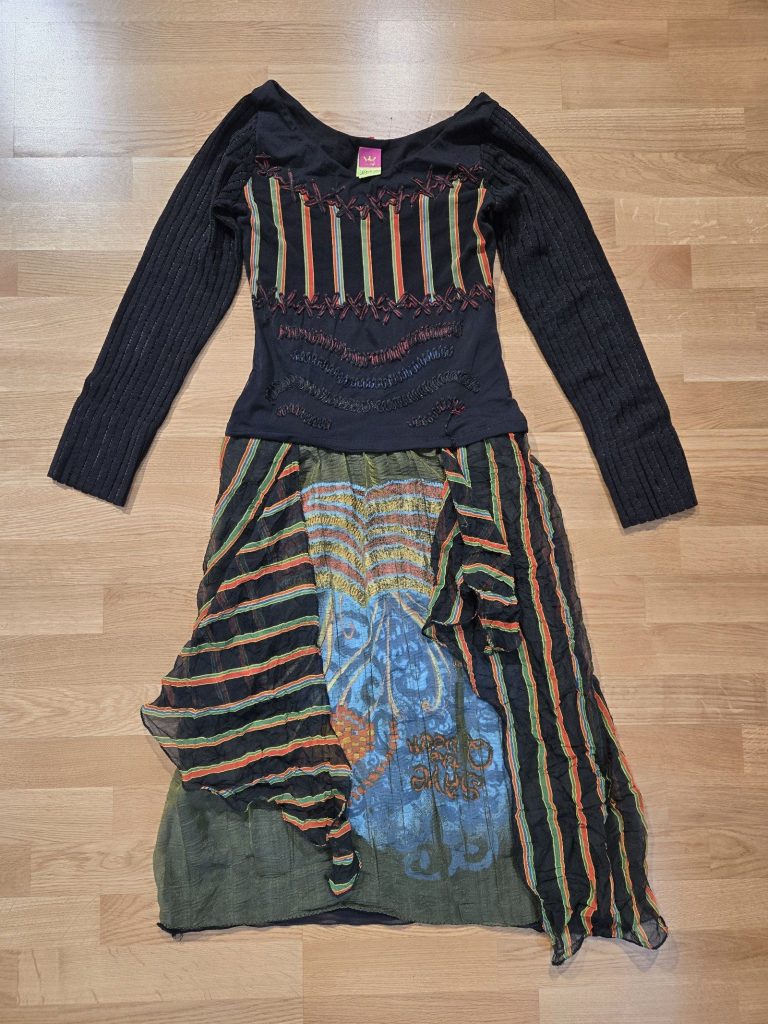 Save the Queen Womens Black Patchwork Long Dress Size L