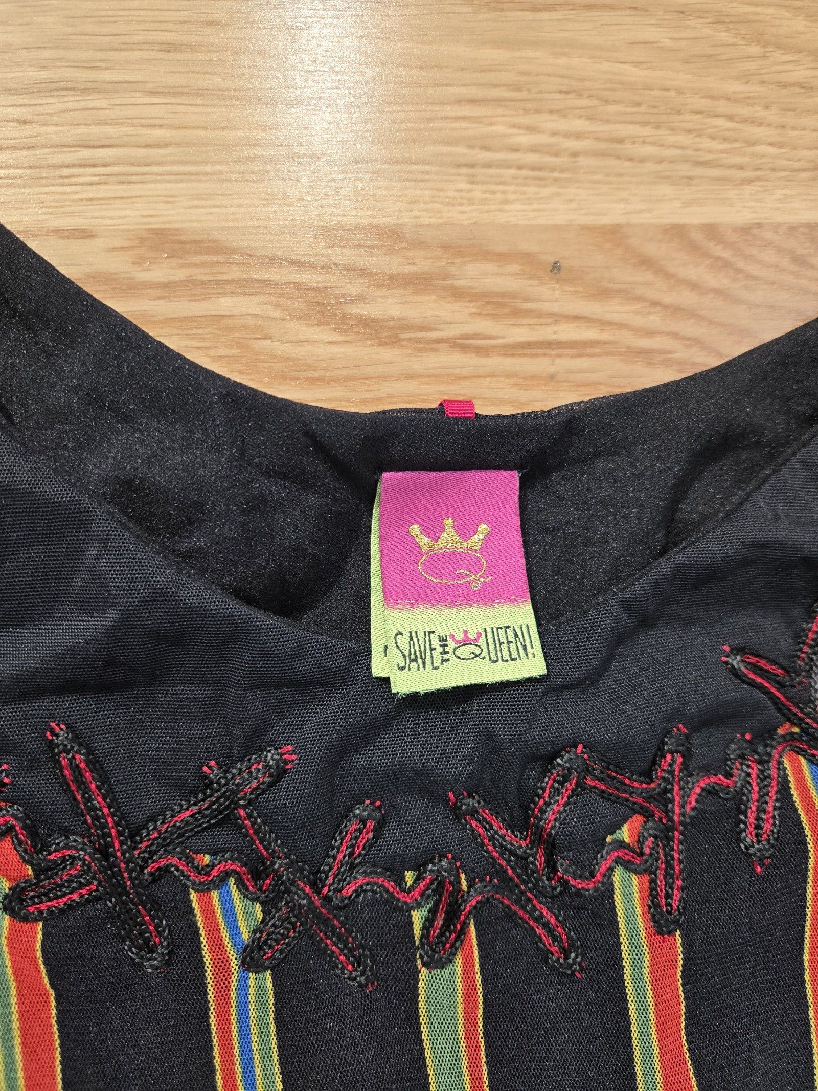 Save the Queen Womens Black Patchwork Long Dress Size L image 6