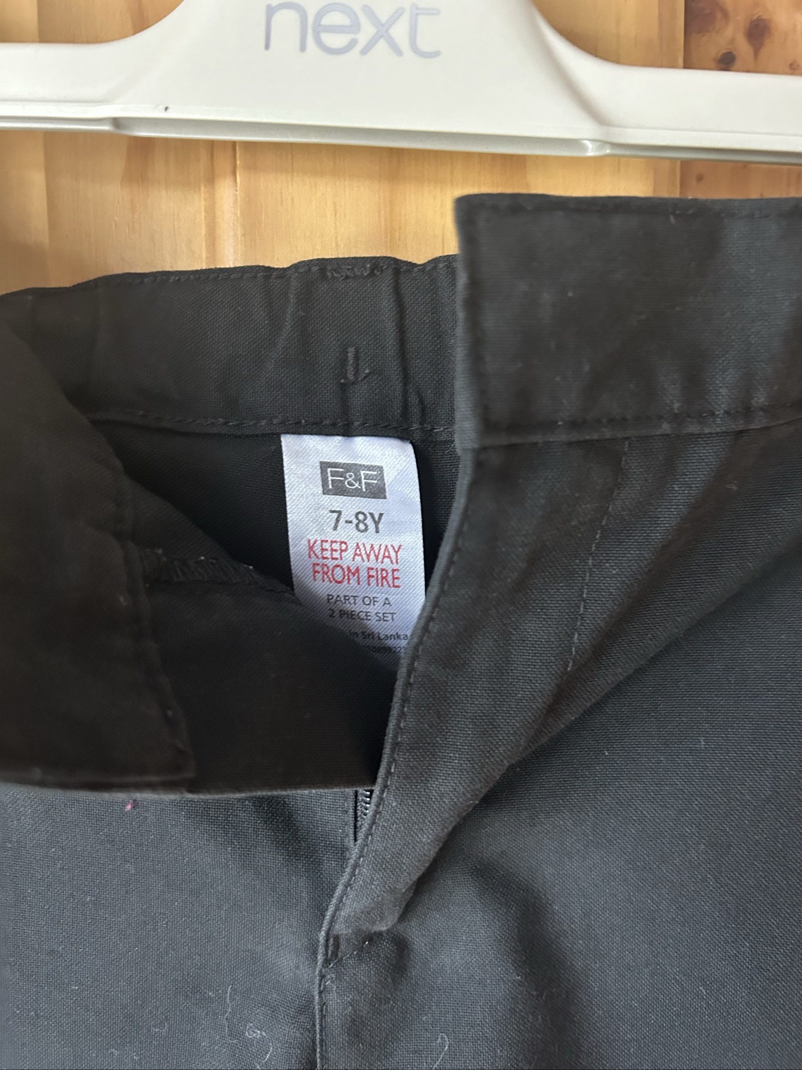 F&F Kids Black Cotton Blend School Shorts Age 7-8 Years image 2