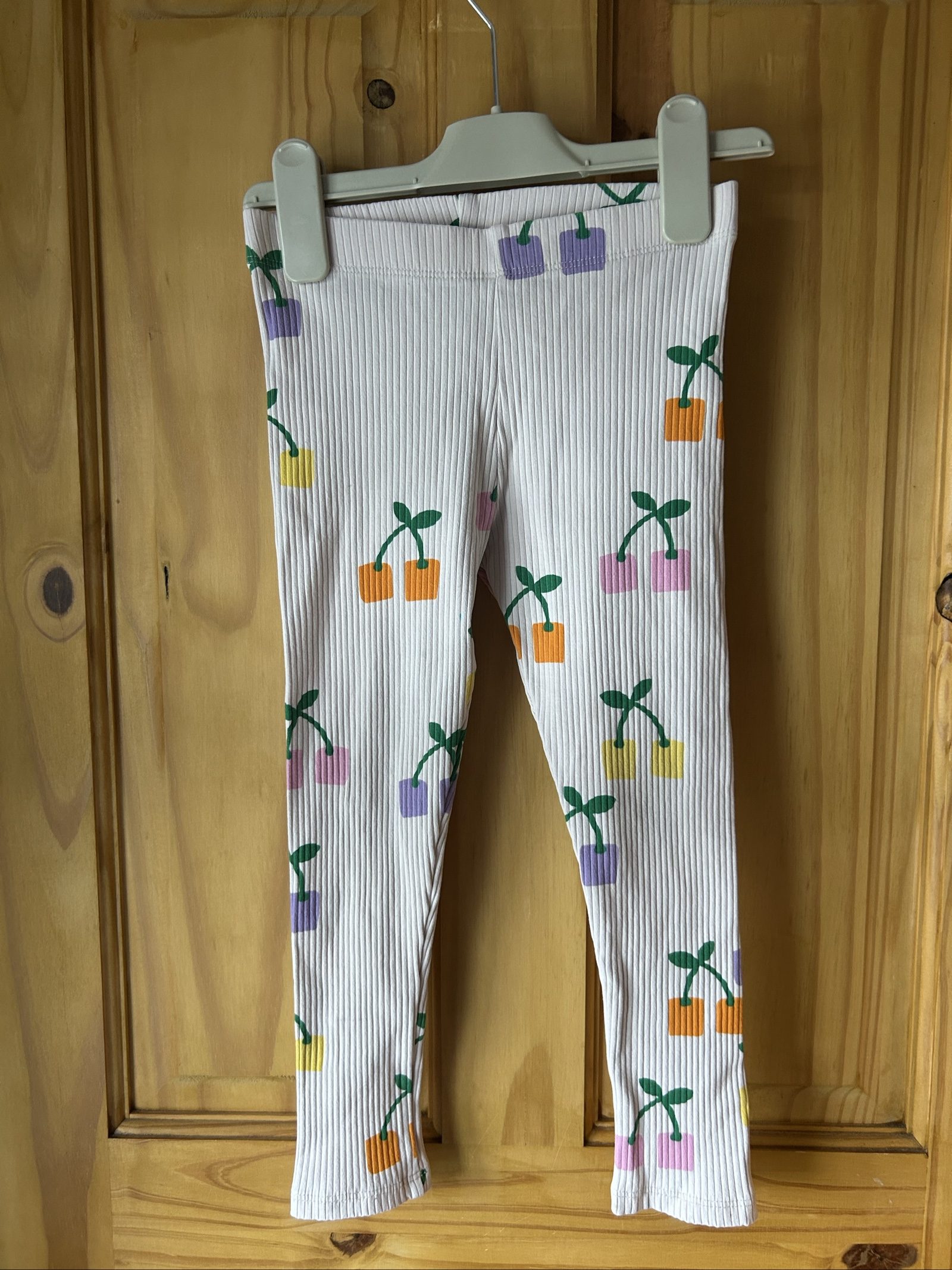 Next Kids' Multi Cherry Print Ribbed Leggings 5-6 Years White