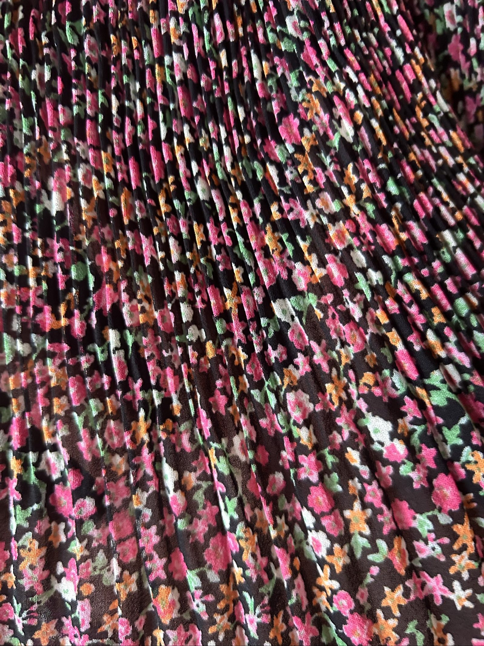 Next Girls Black Floral Pleated Skirt 4 Years 104cm image 5