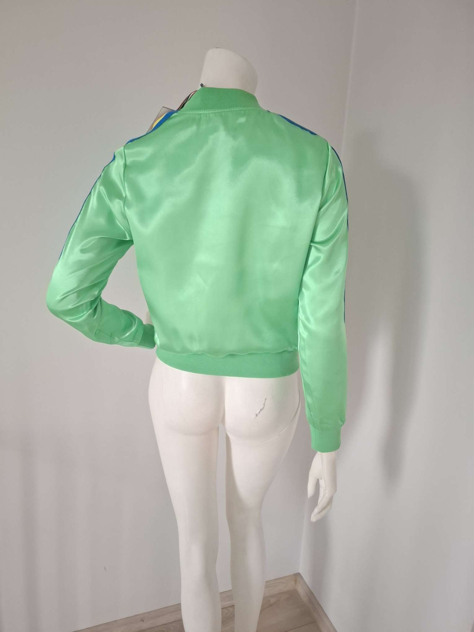 New Perfect Moment Green Satin Bomber Jacket Size XS image 4