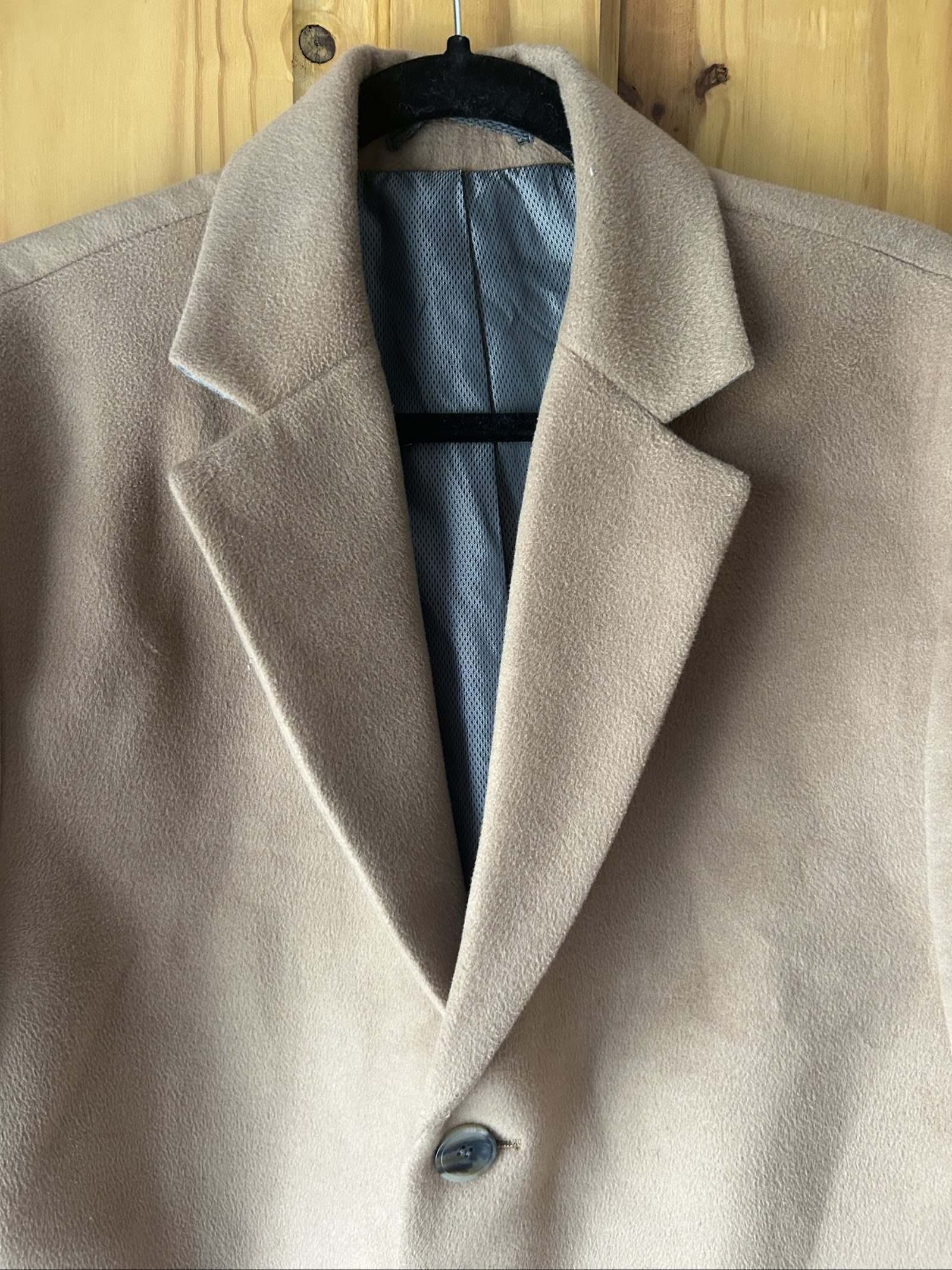 River Island Men's Camel Wool Blend Overcoat Large image 2