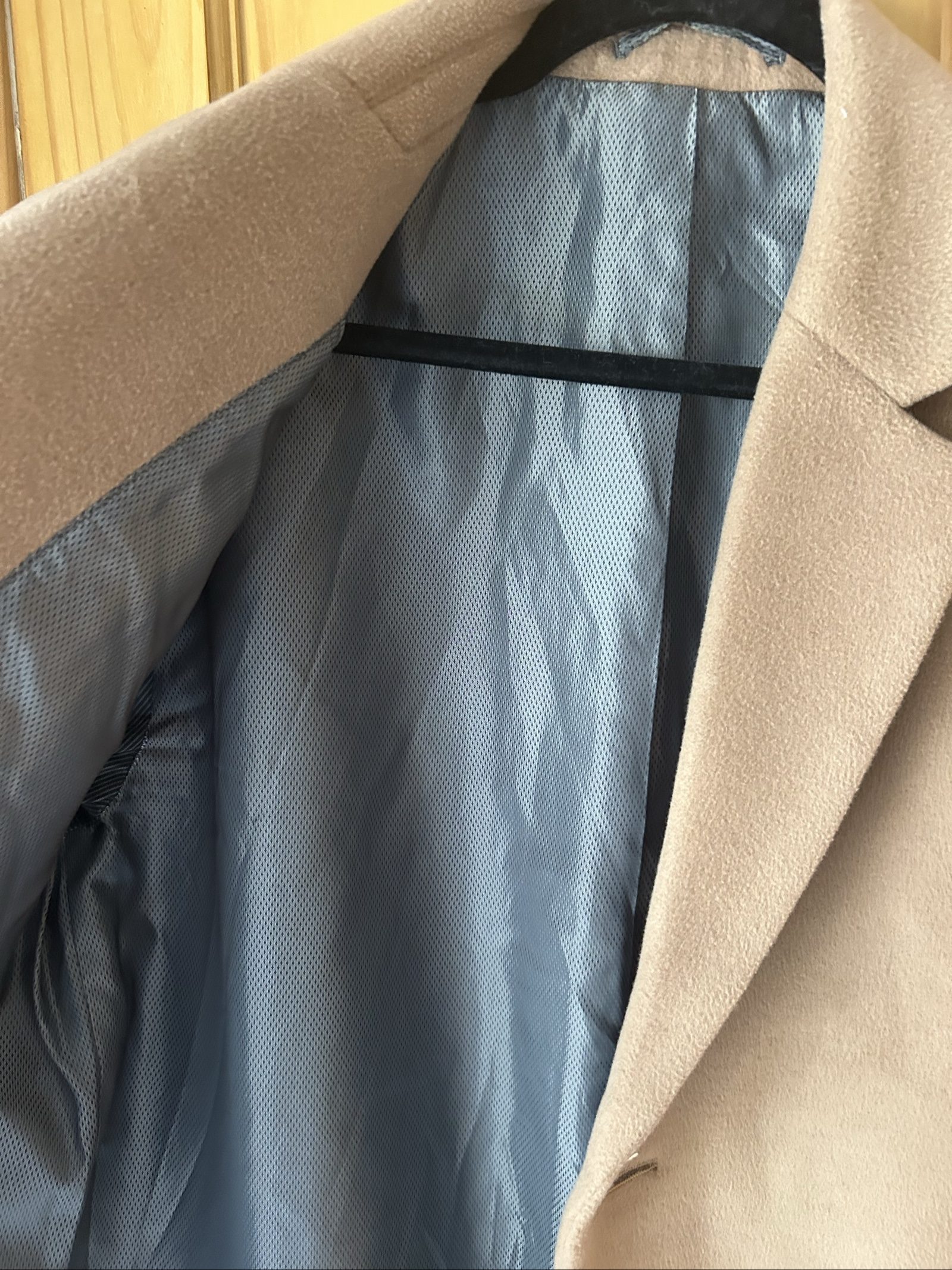 River Island Men's Camel Wool Blend Overcoat Large image 10