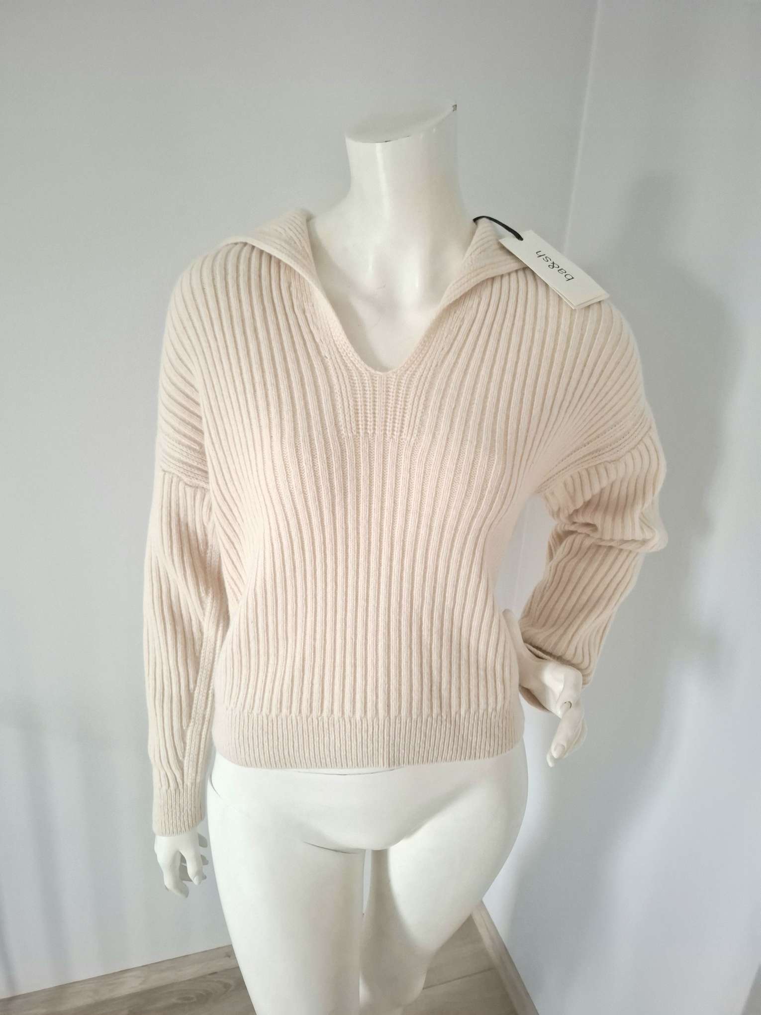 New ba&sh Wool Cashmere Ribbed Collar Sweater Size S image 2