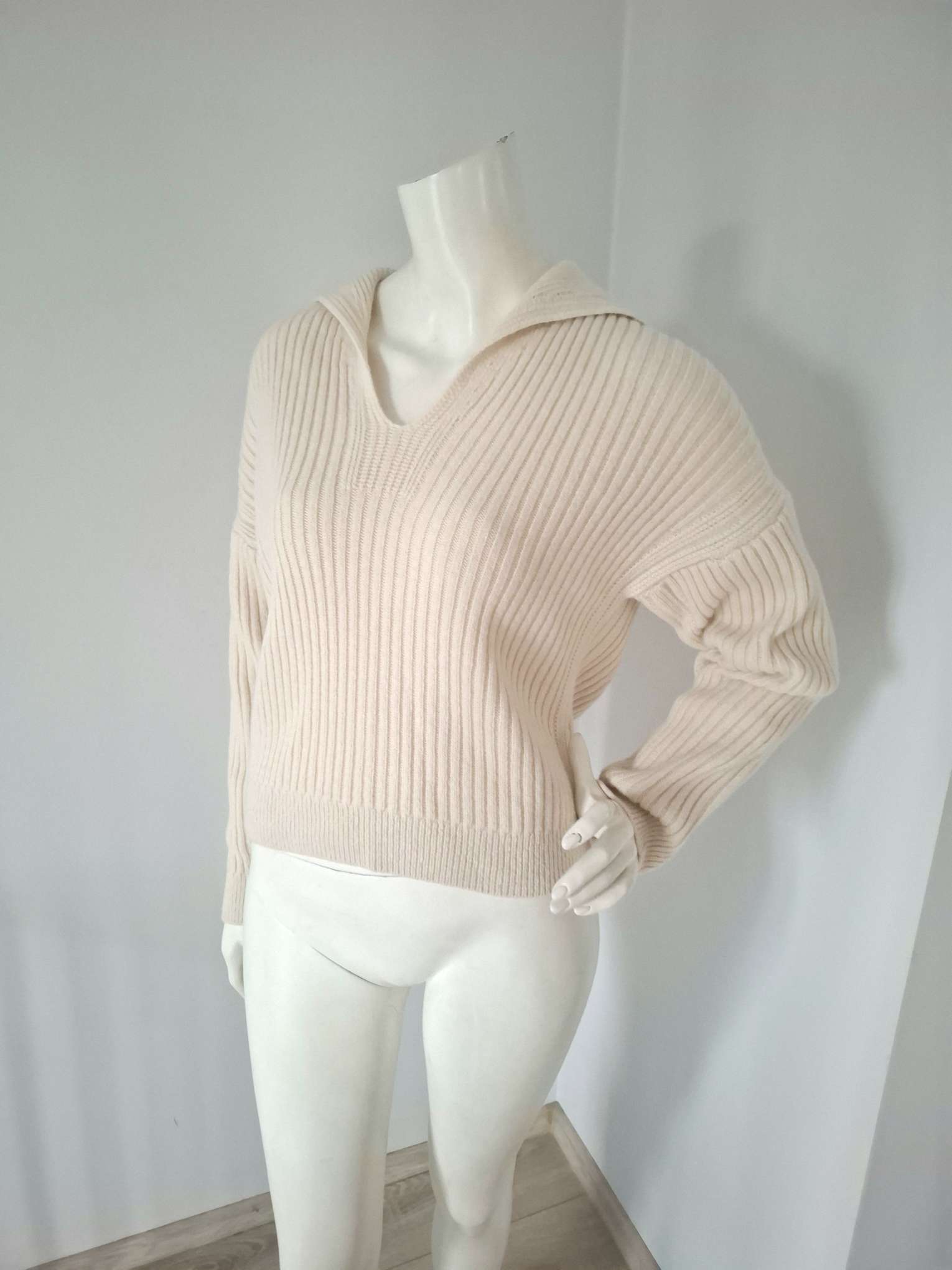 New ba&sh Wool Cashmere Ribbed Collar Sweater Size S image 4