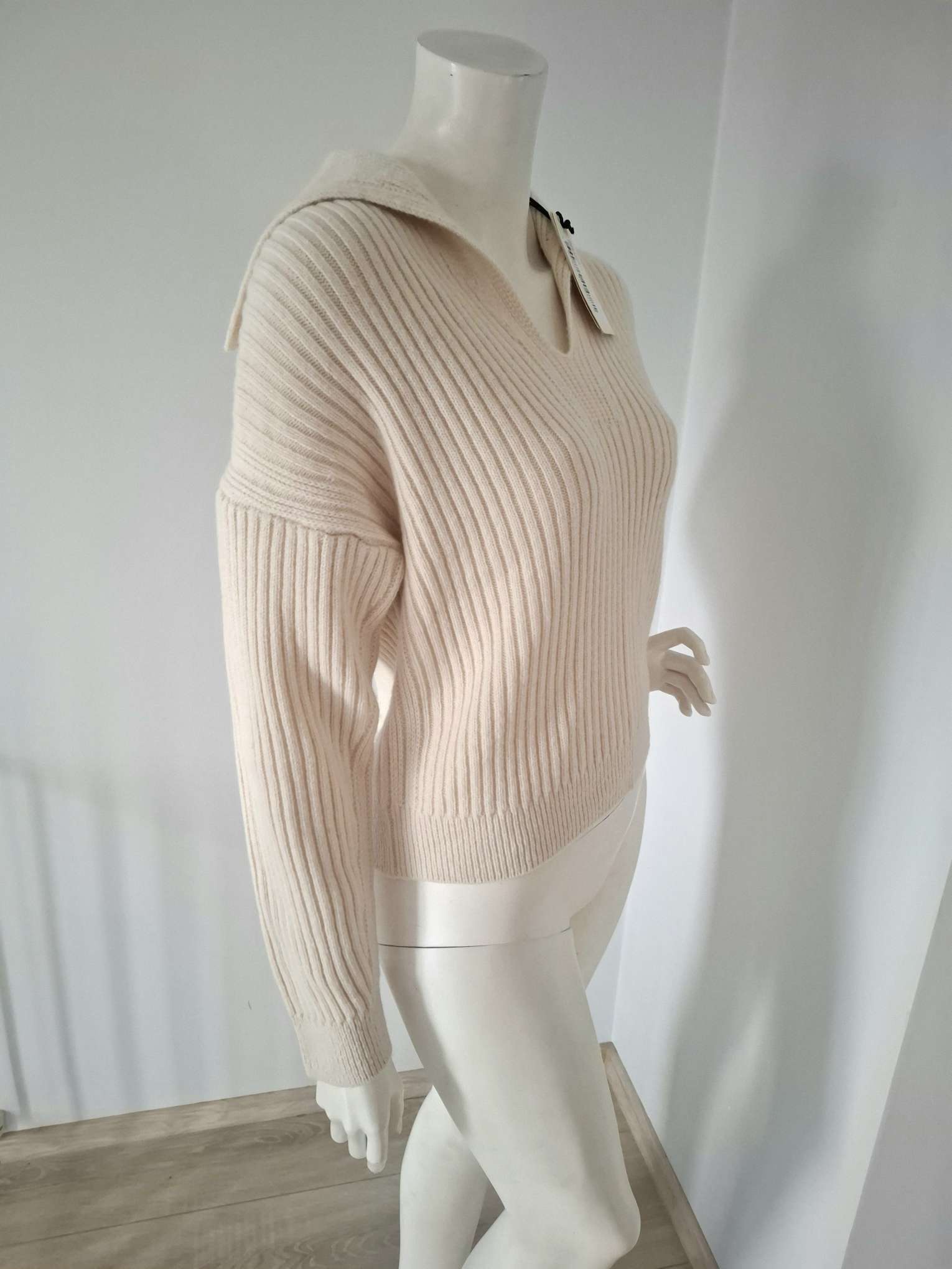 New ba&sh Wool Cashmere Ribbed Collar Sweater Size S image 5