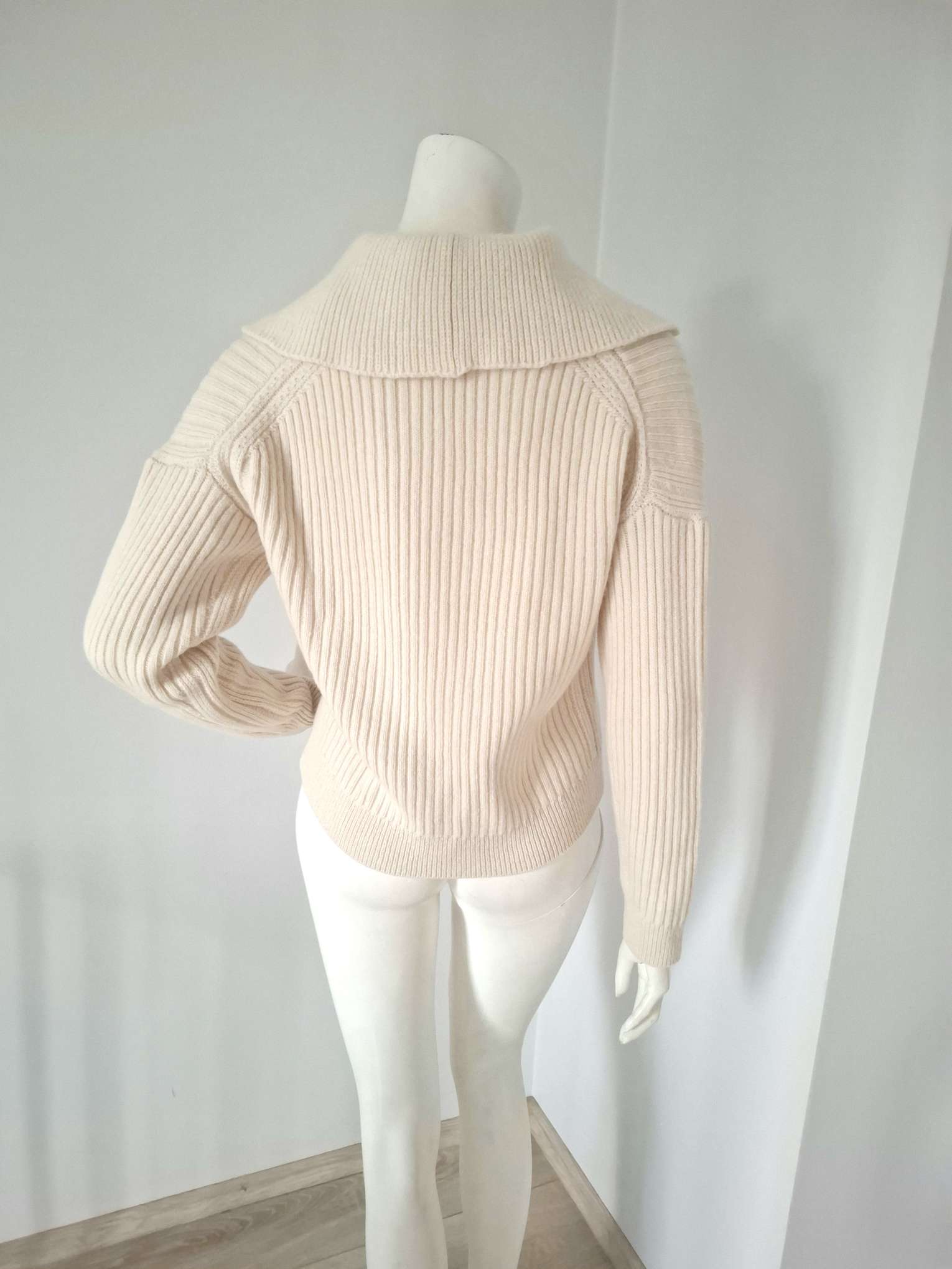 New ba&sh Wool Cashmere Ribbed Collar Sweater Size S image 6