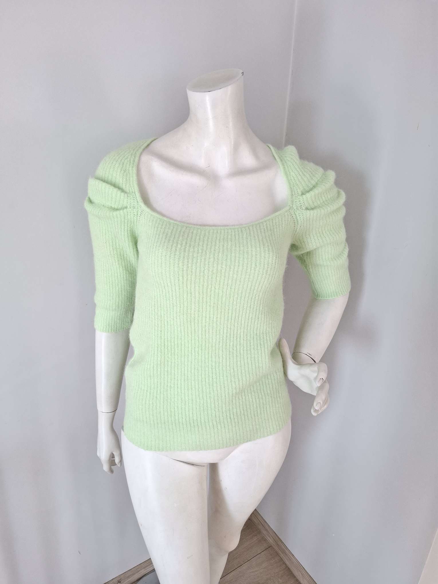 New Ganni Light Green Knit Top / Jumper Size L image 3