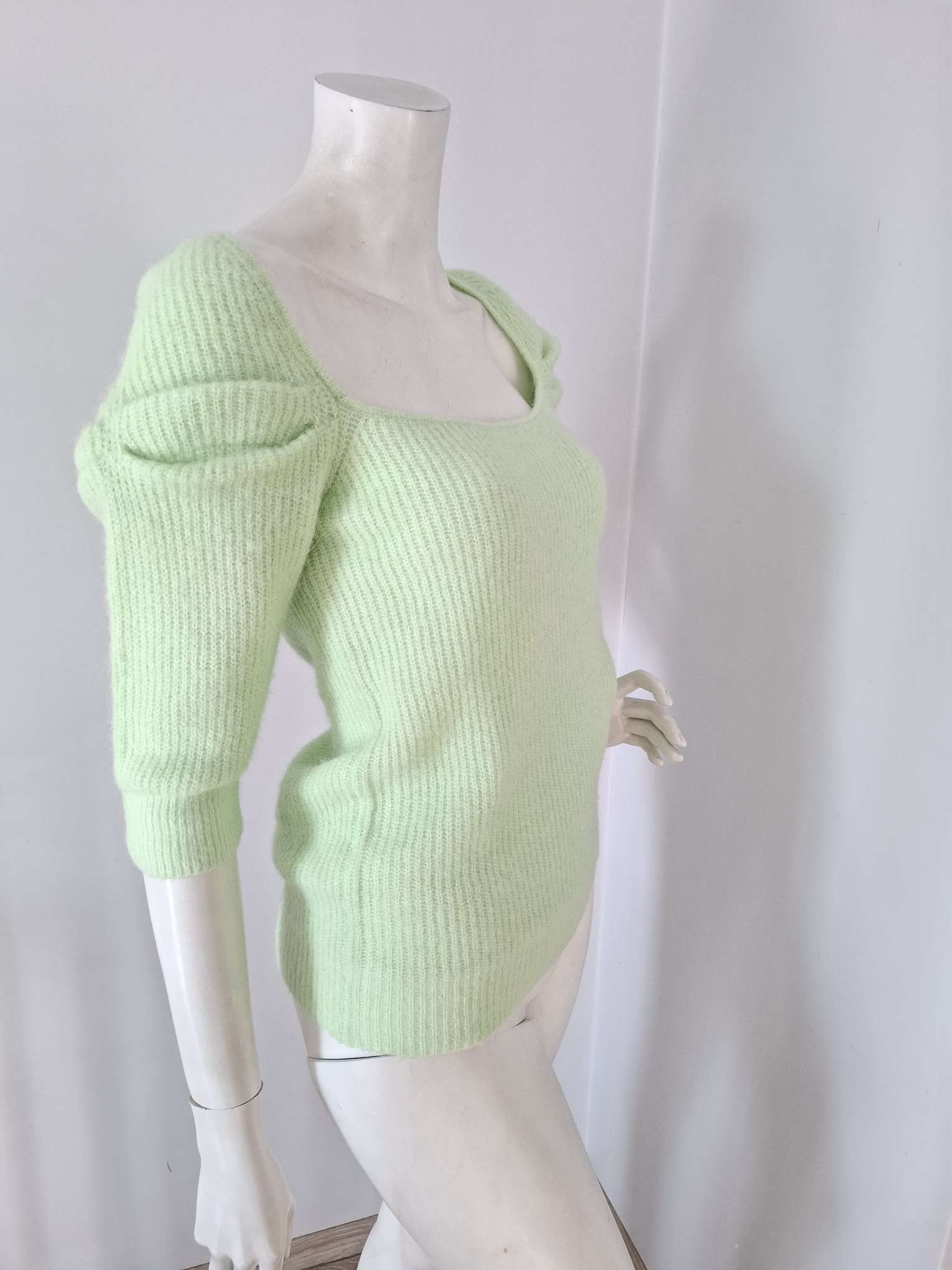 New Ganni Light Green Knit Top / Jumper Size L image 5