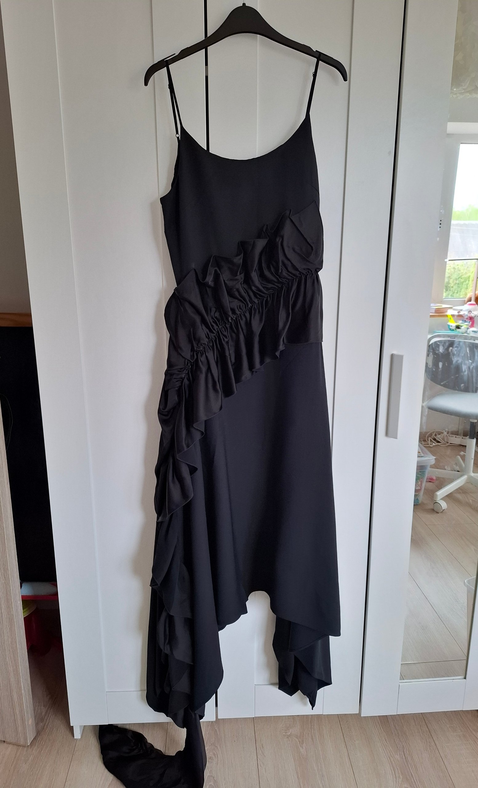 New Christopher Kane Black Ruffled Midi Dress Size M image 5