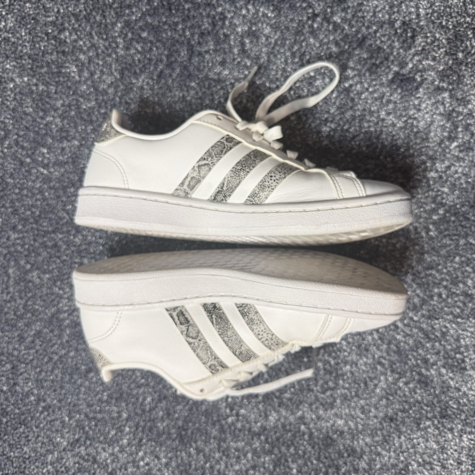 adidas Womens Grand Court Trainers UK 4 White Snake Print Cloudfoam FY2711 image 6