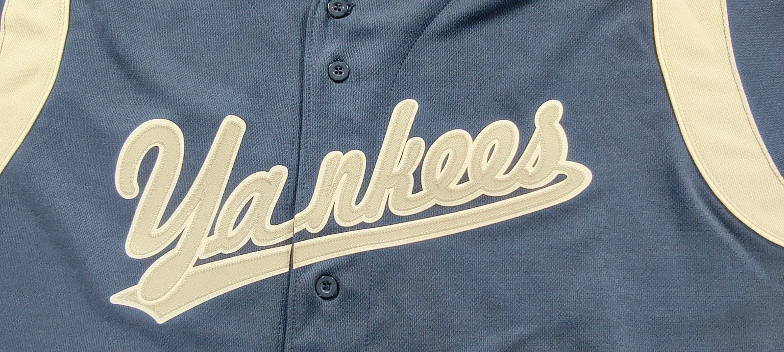 True Fan Navy & White Yankees Baseball Jersey XL image 4