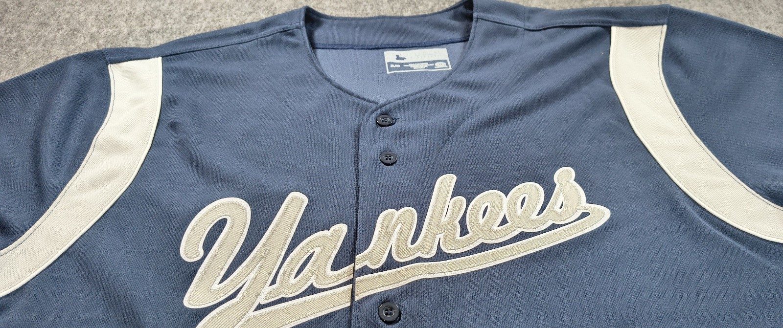 True Fan Navy & White Yankees Baseball Jersey XL image 5