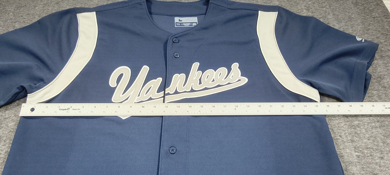 True Fan Navy & White Yankees Baseball Jersey XL image 8