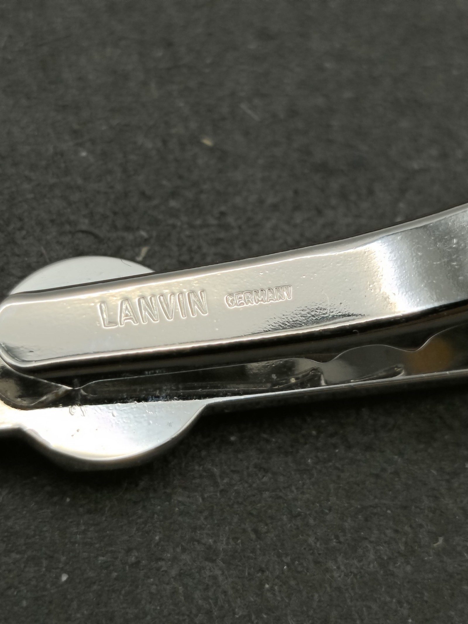 Lanvin Silver & Blue Tie Clip & Cufflinks Set image 4