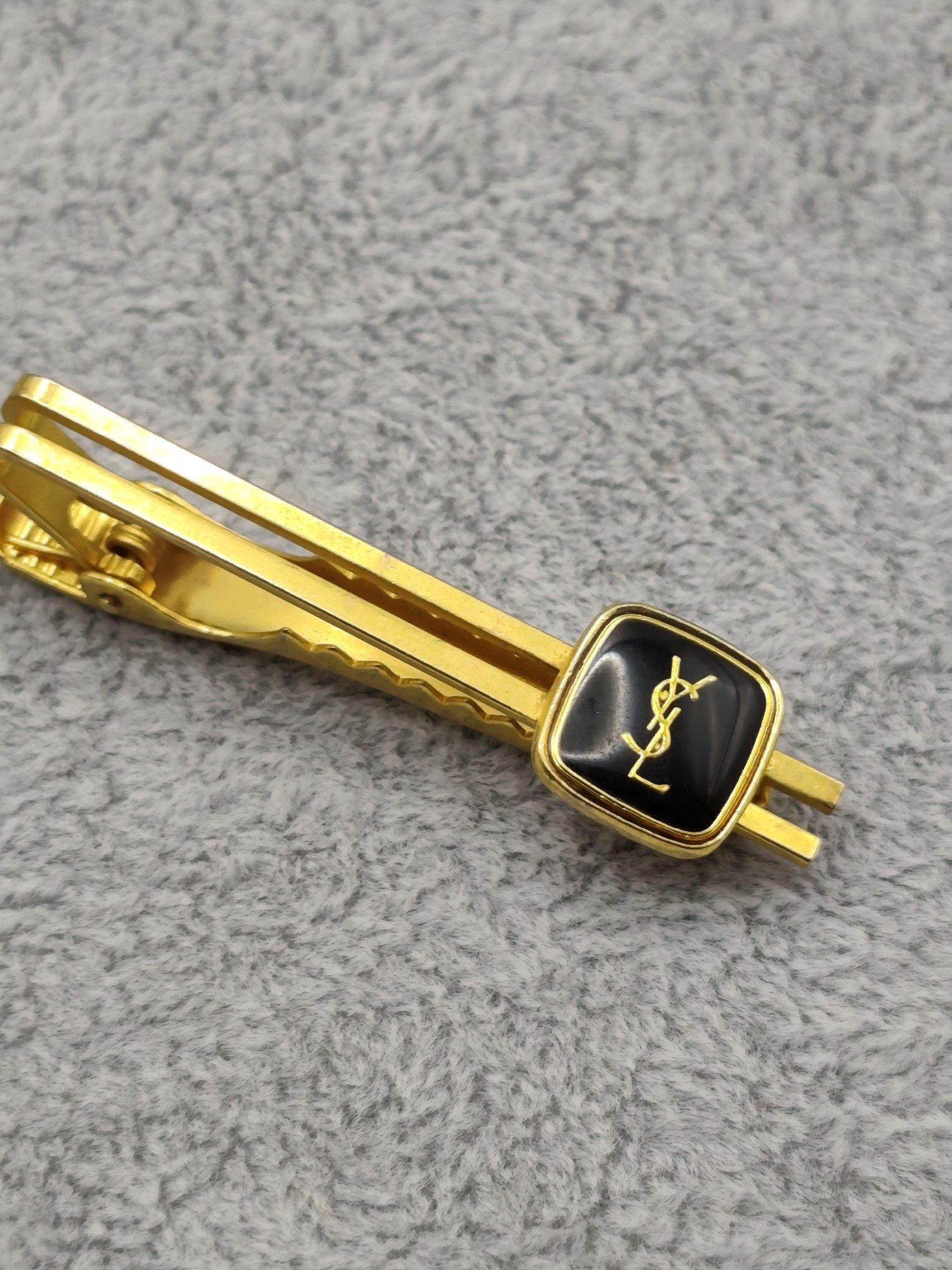 YSL Gold Tone & Black Tie Clip image 3