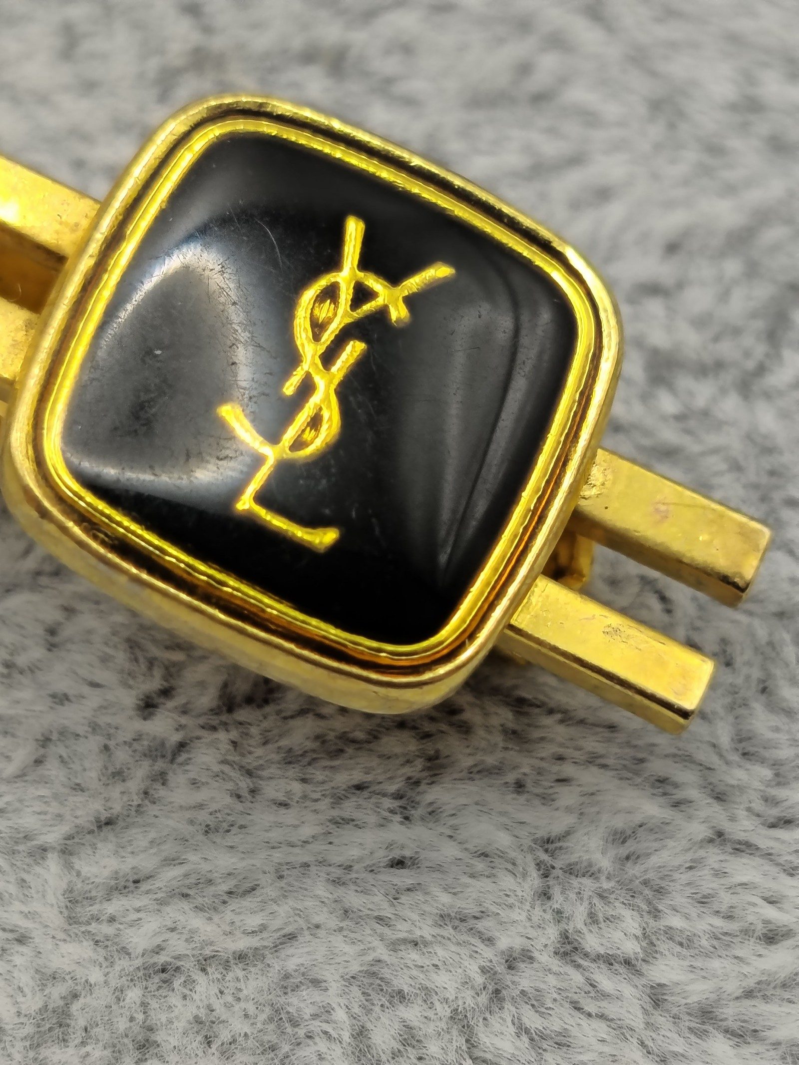YSL Gold Tone & Black Tie Clip image 4