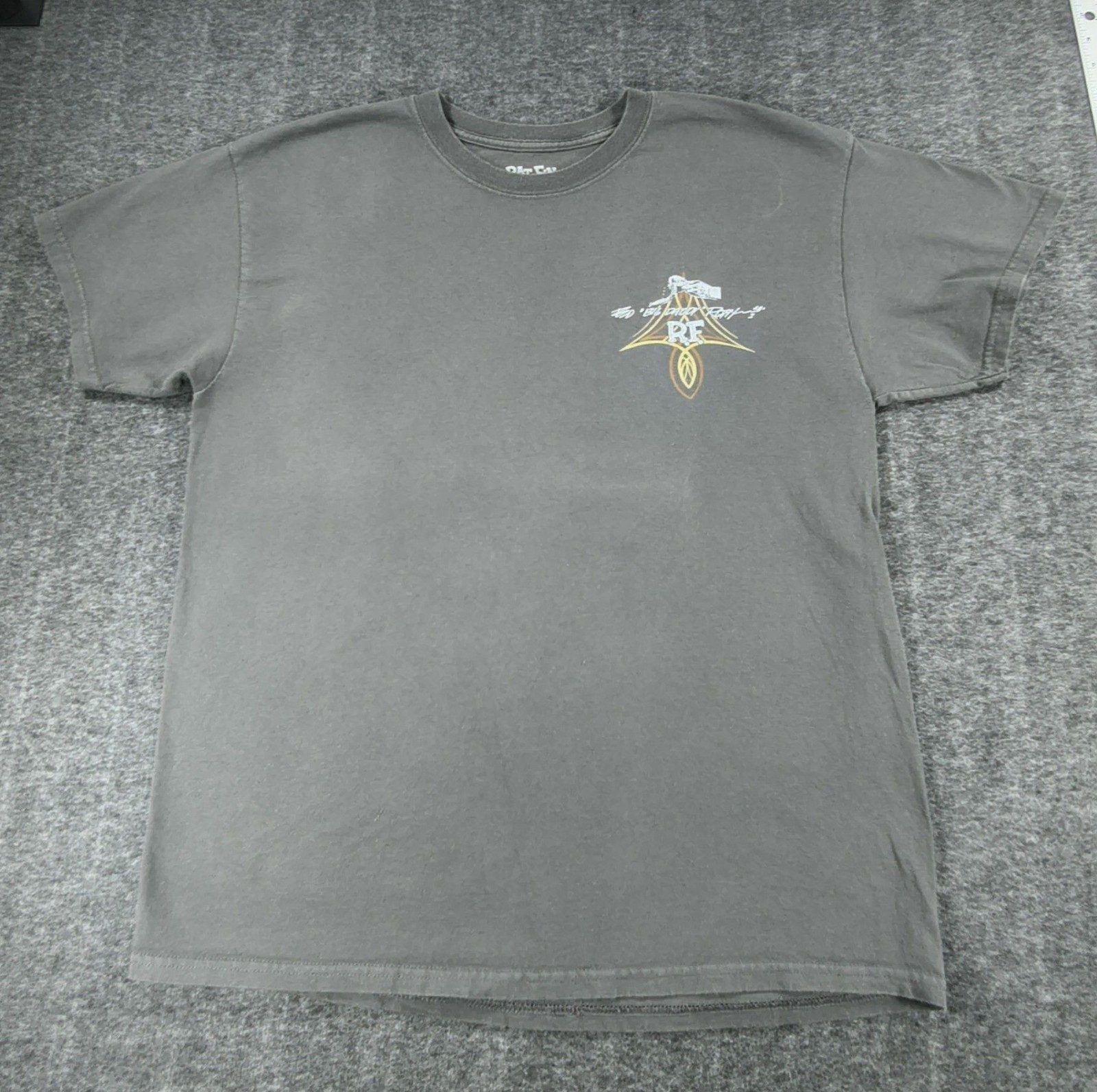 Rat Fink Grey Graphic T-Shirt Large Front & Back Print