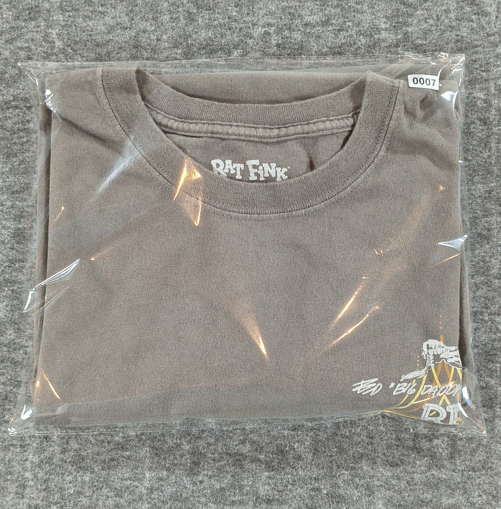 Rat Fink Grey Graphic T-Shirt Large Front & Back Print image 9
