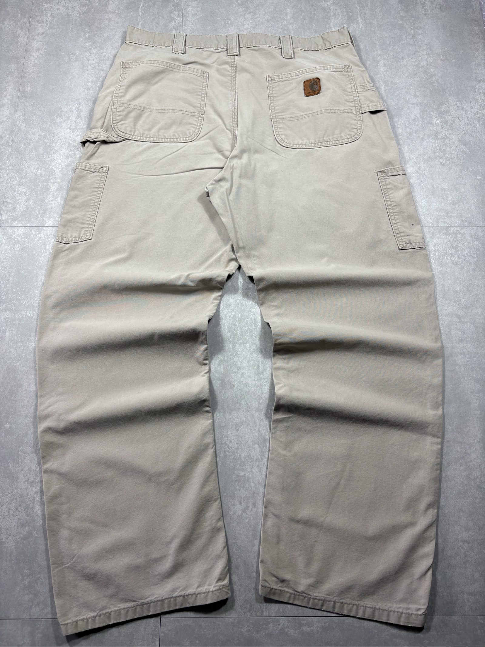 Carhartt Beige/Cream Cargo Work Trousers W36 Heavy Cotton