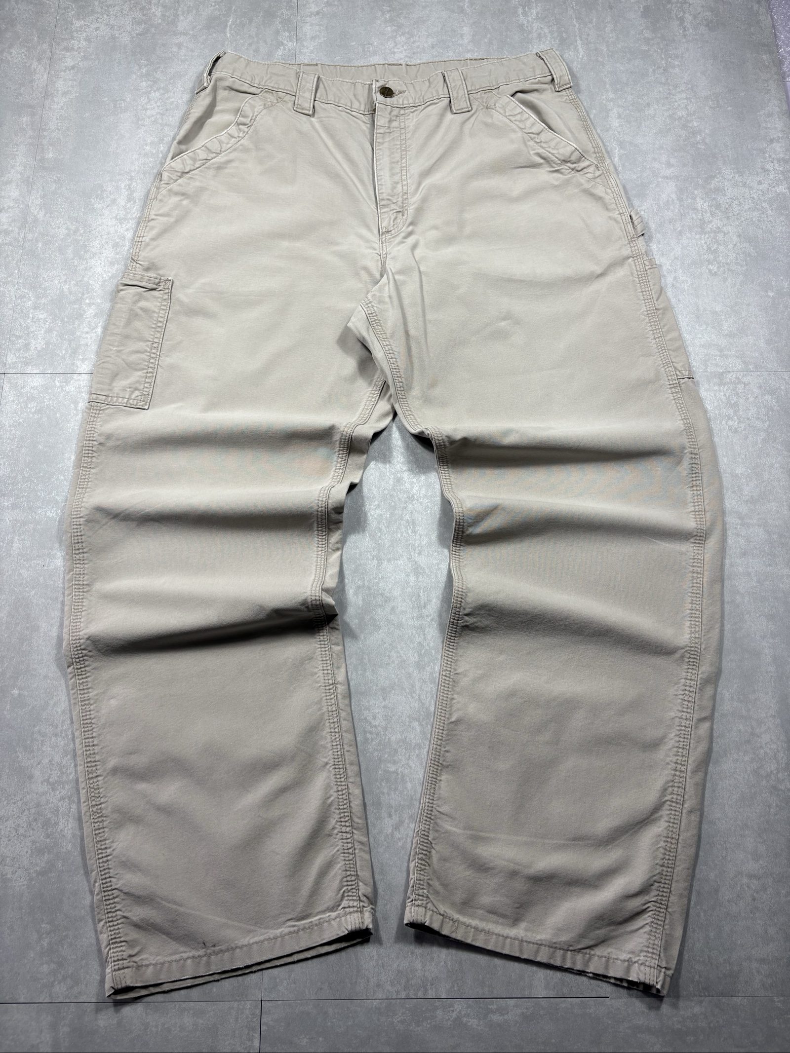 Carhartt Beige/Cream Cargo Work Trousers W36 Heavy Cotton image 2