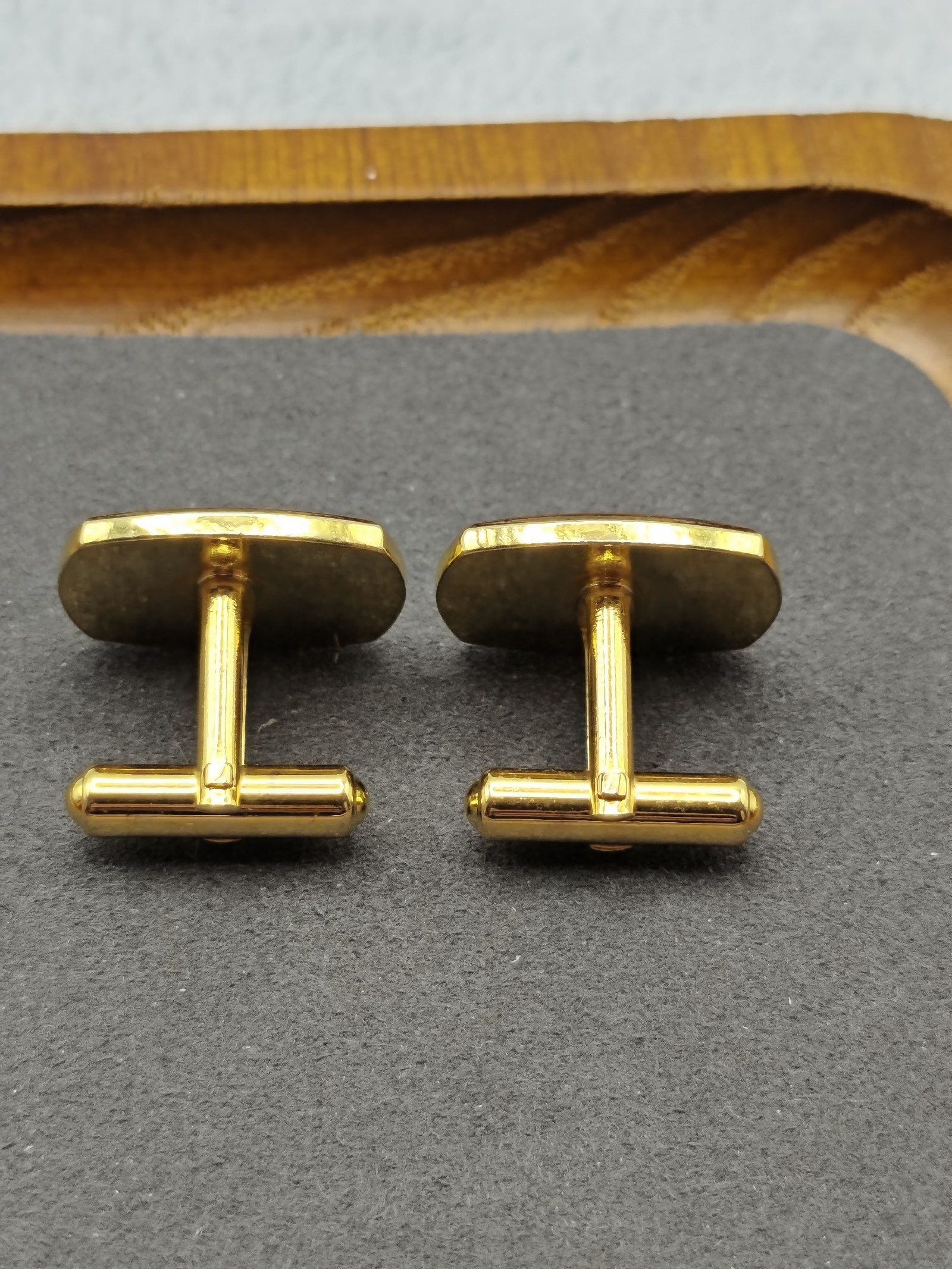 YSL Black & Gold Logo Cufflinks Unisex image 6