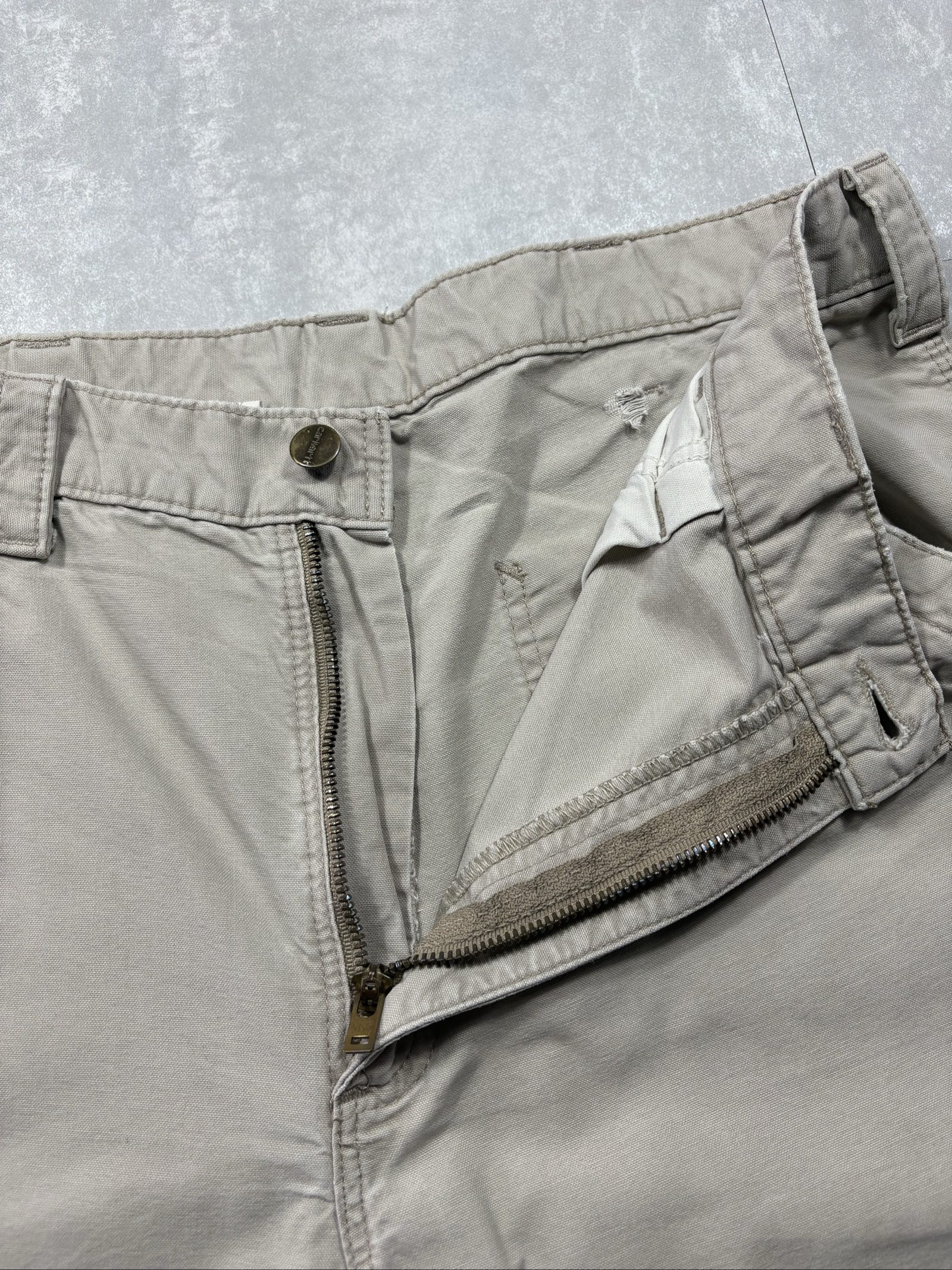 Carhartt Beige/Cream Cargo Work Trousers W36 Heavy Cotton image 8