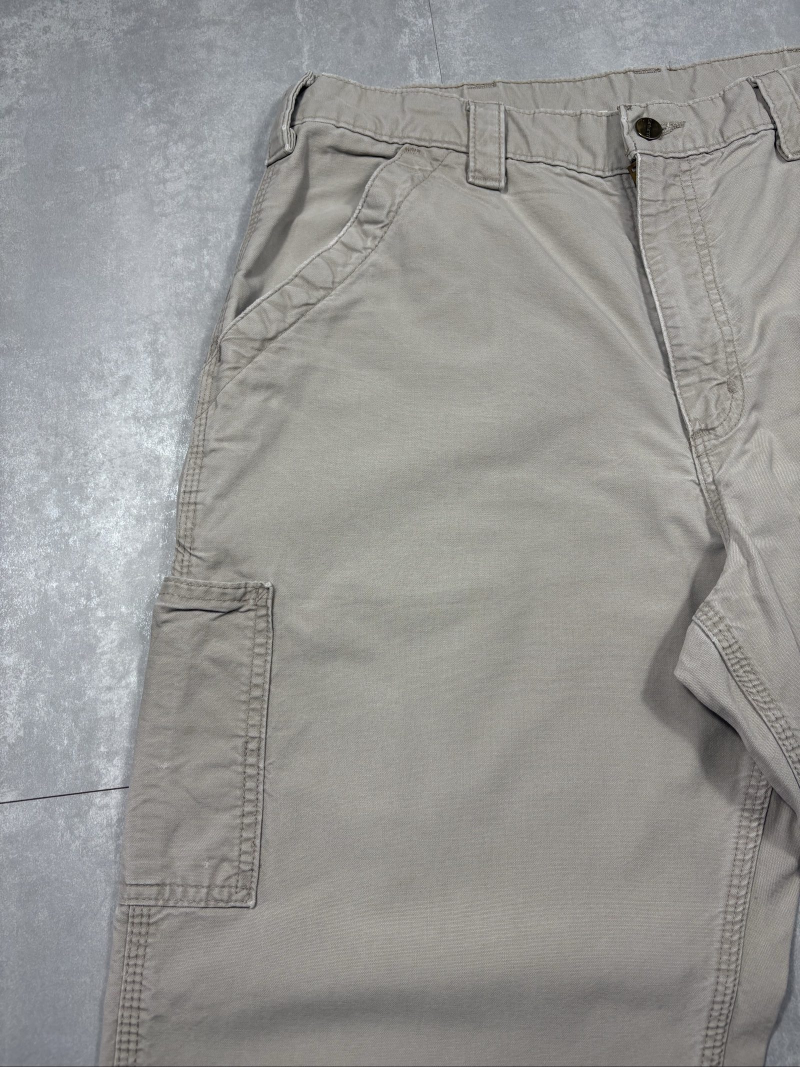 Carhartt Beige/Cream Cargo Work Trousers W36 Heavy Cotton image 6