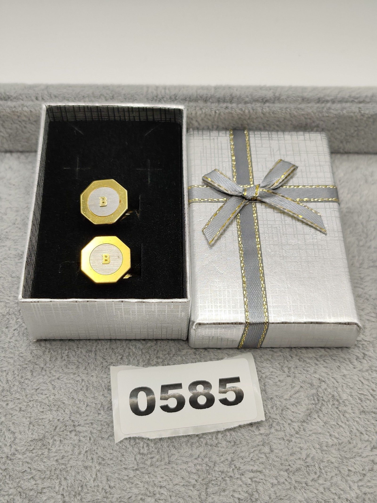 Bally Gold & Silver Mens Cufflinks Octagonal