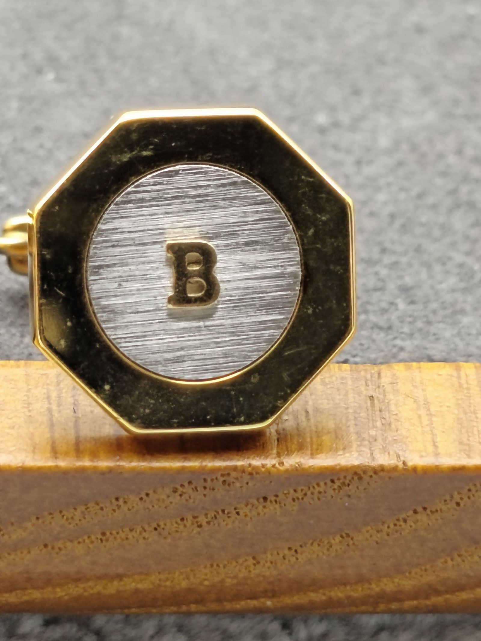 Bally Gold & Silver Mens Cufflinks Octagonal image 4